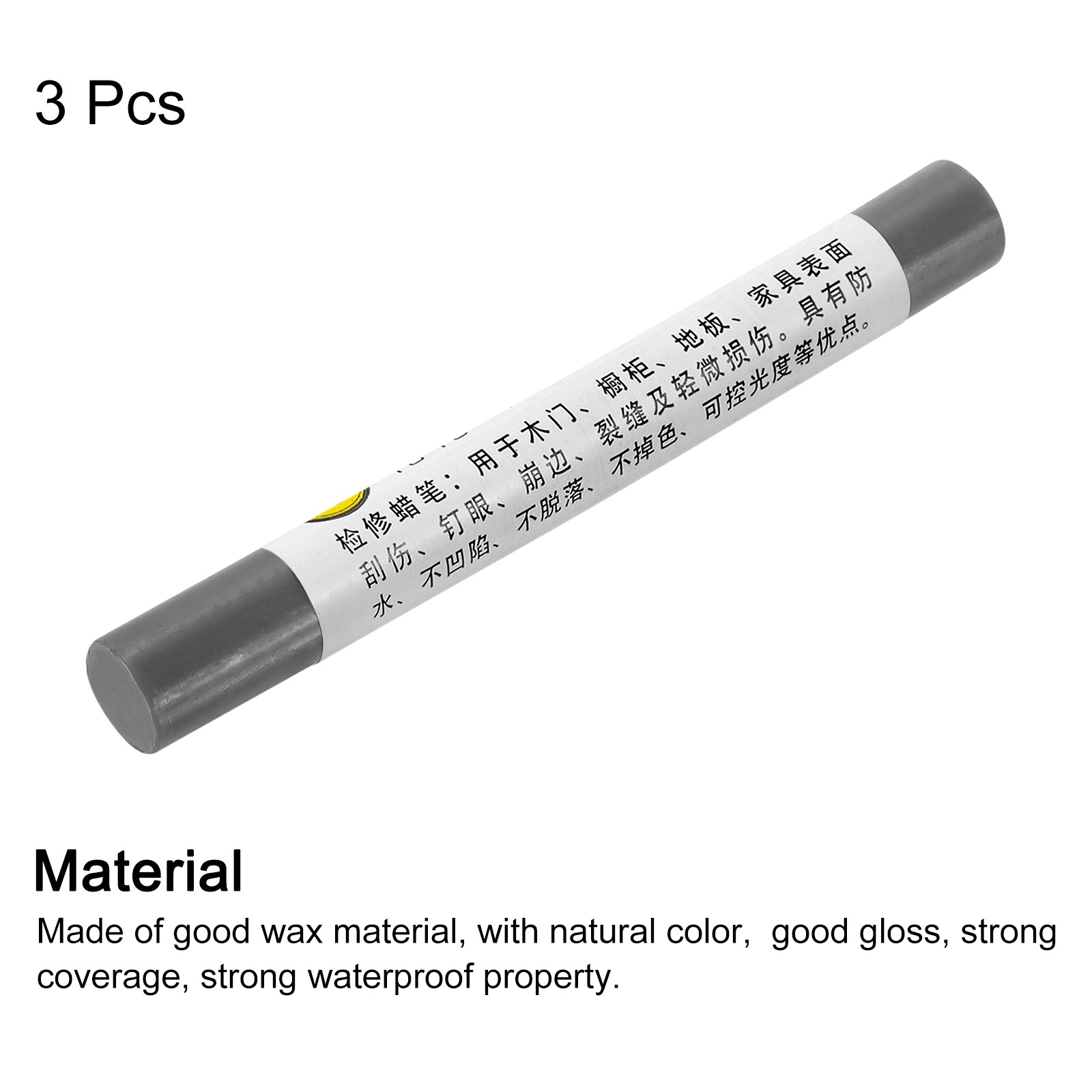 Furniture Repair Crayons Wax Filler Stick, 3Pcs Pen Marker, French Gray