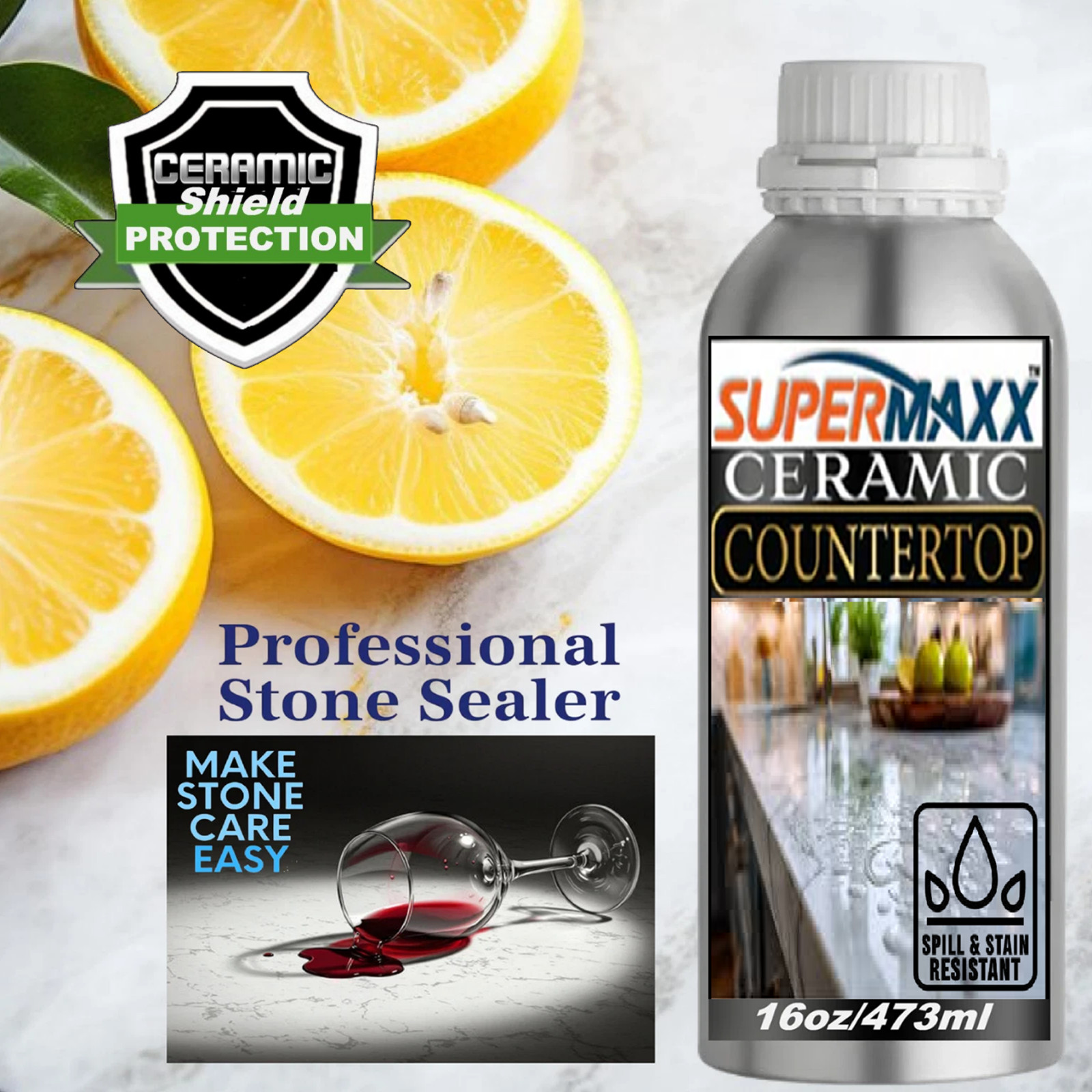 MARBLE SEALER POLYCERAMIC COATING ADVANCED STAIN & ETCH PROTECTION – 16 OZ/473ML