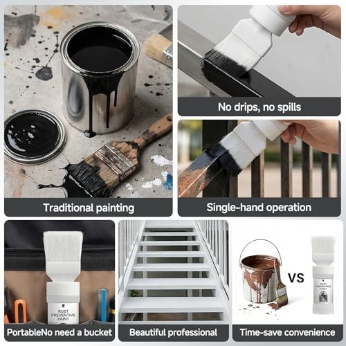 2-in-1 Rust Converter & Metal Primer with Brush(5.29 Oz), Stops & Prevents Co…