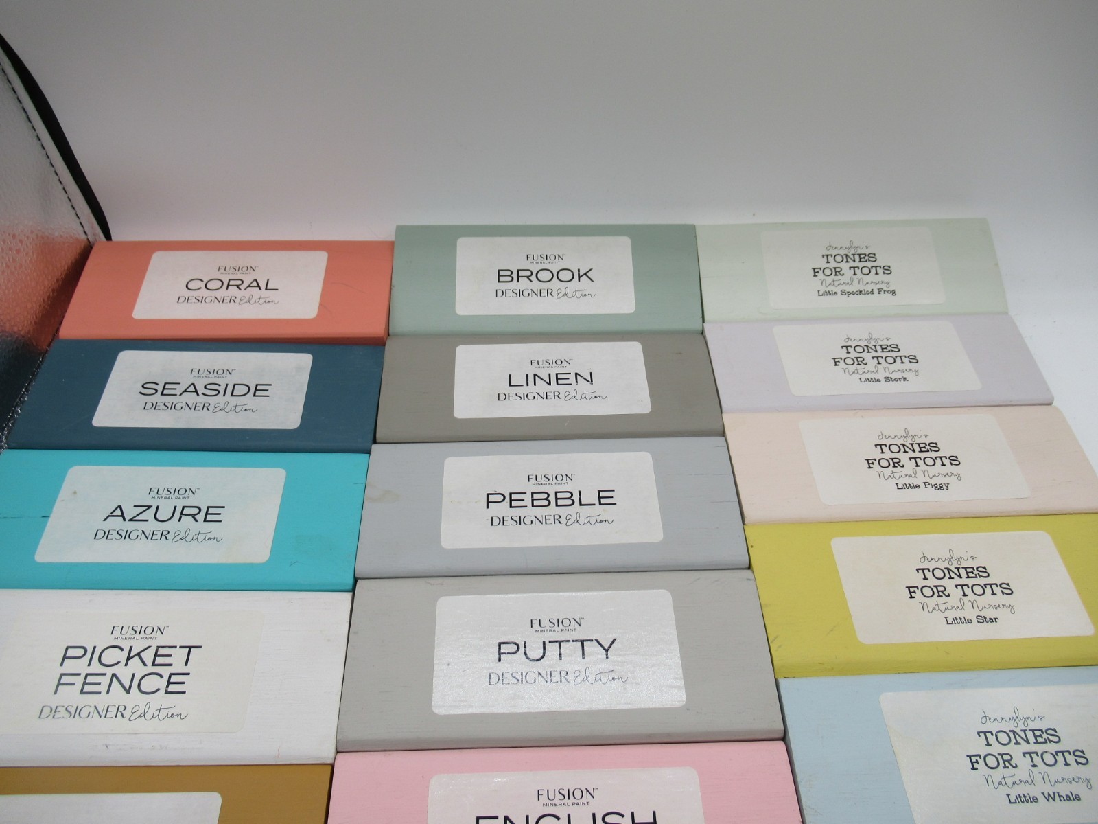 Fusion Mineral Paint Sample Blocks (Lot Of 52)
