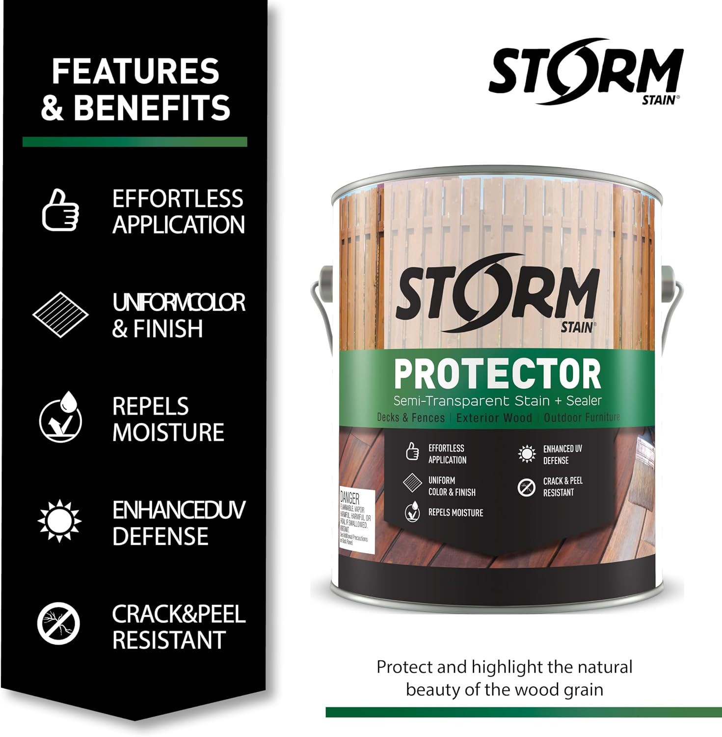Hickory Protector, 1 Gallon, Outdoor Wood Stain & Sealer