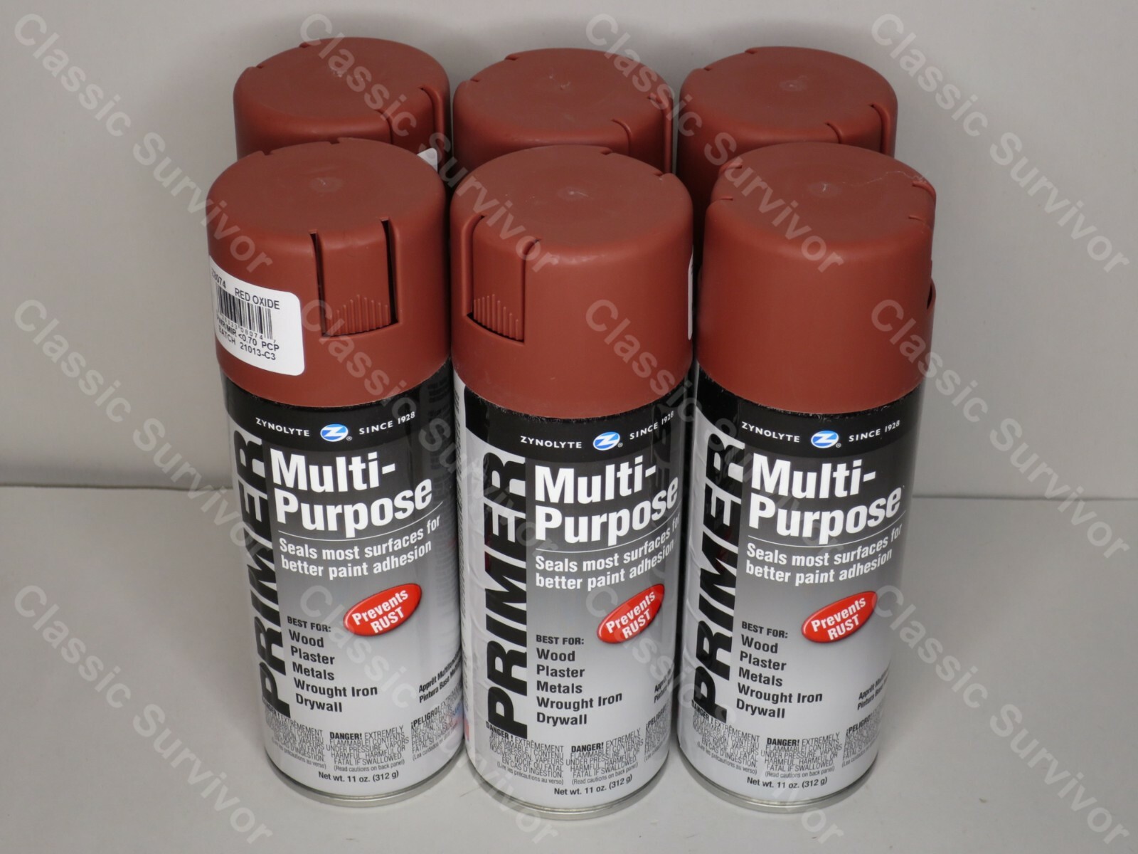 Aervoe Z8074 Zynolyte Multipurpose Primer, Red Oxide Case of Six Cans