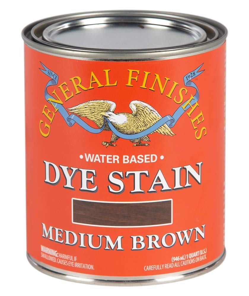 General Finishes Water Based Dye, 1 Quart, Medium Brown 1