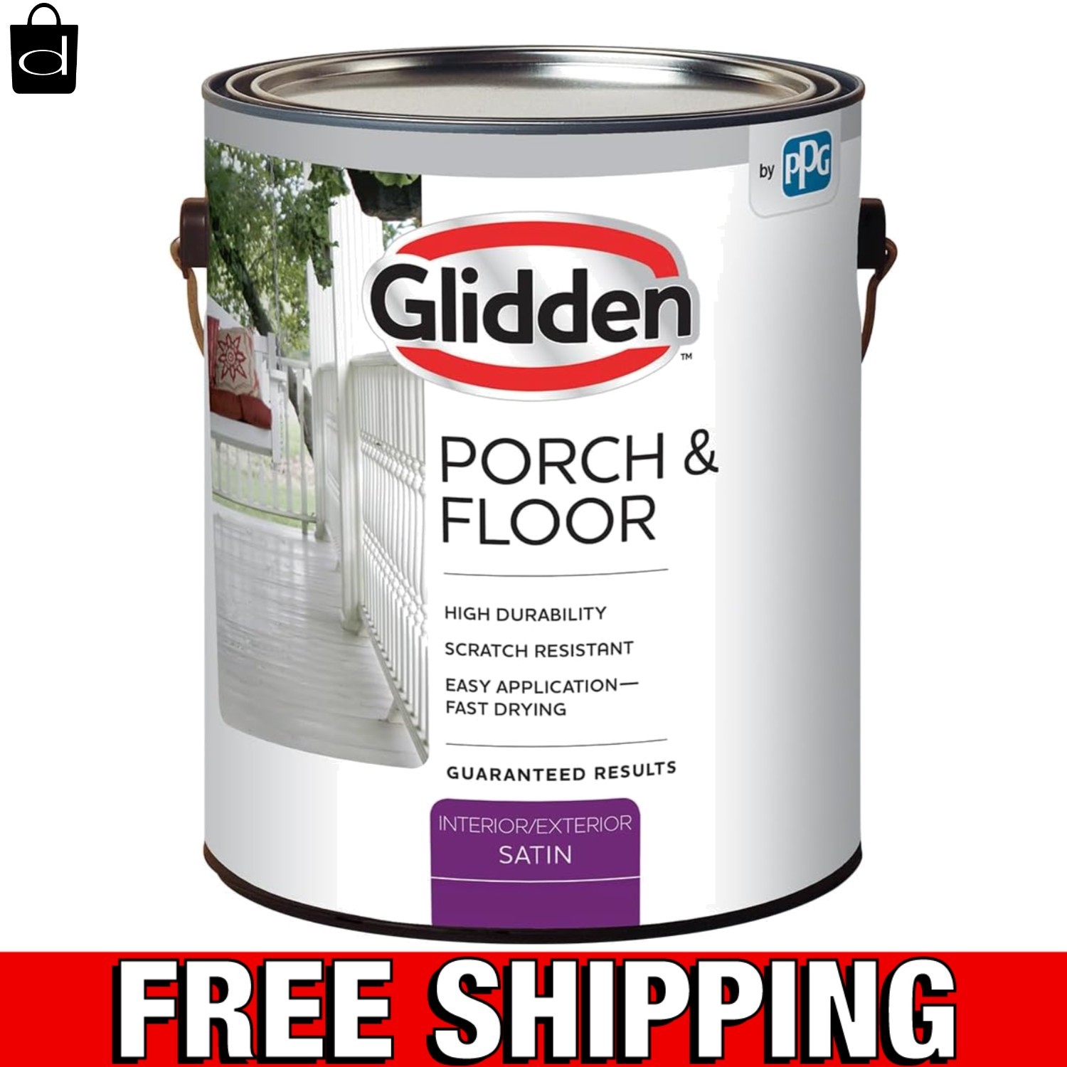 1 Gallon White Satin Easy-Apply Paint for Interior/Exterior – Covers 400 sq. ft.