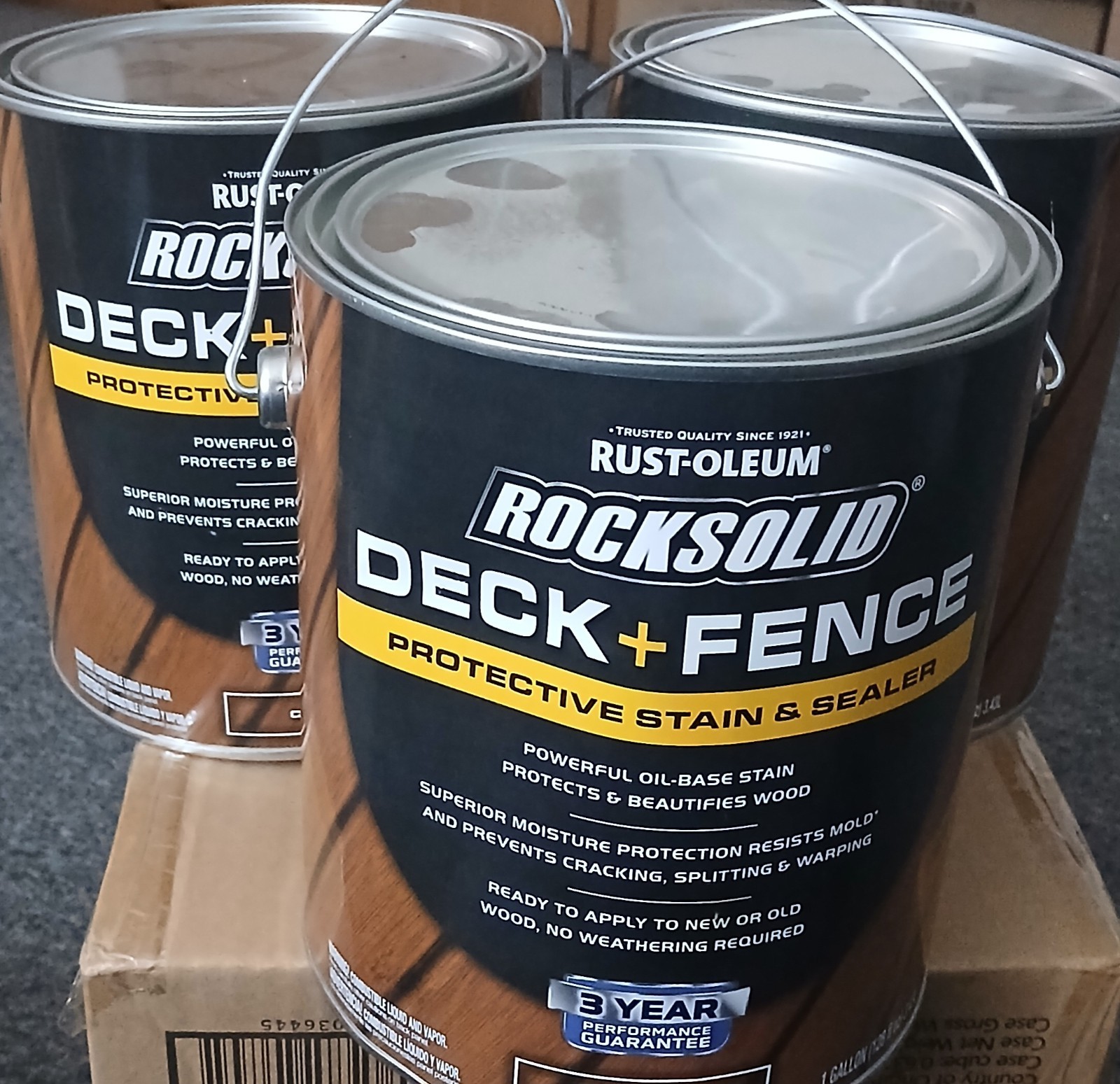 3 Rocksolid Deck + Fence Protective Stain & Sealer 1 Gallon