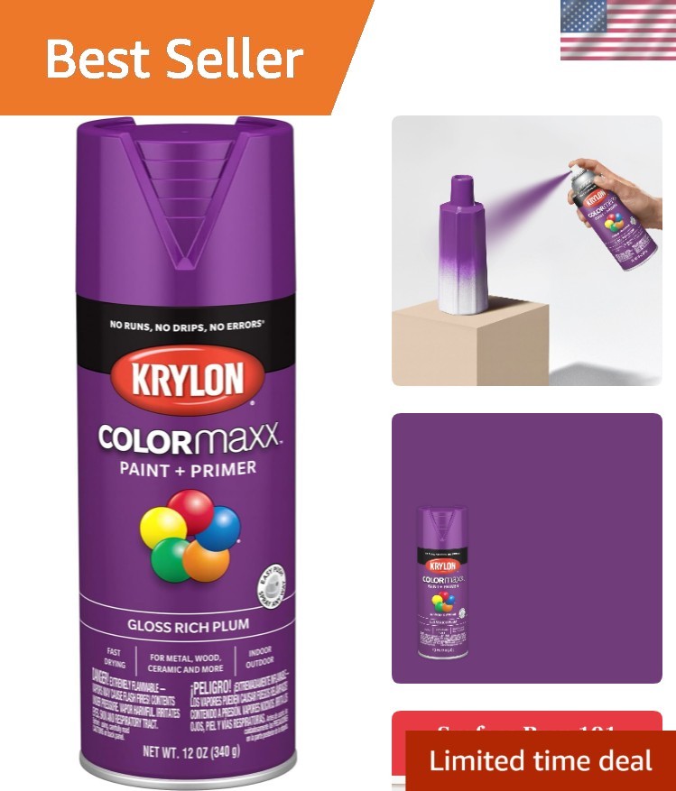 Fast-Drying Gloss Rich Plum Spray Paint – 12 Oz Can for Indoor/Outdoor Projects