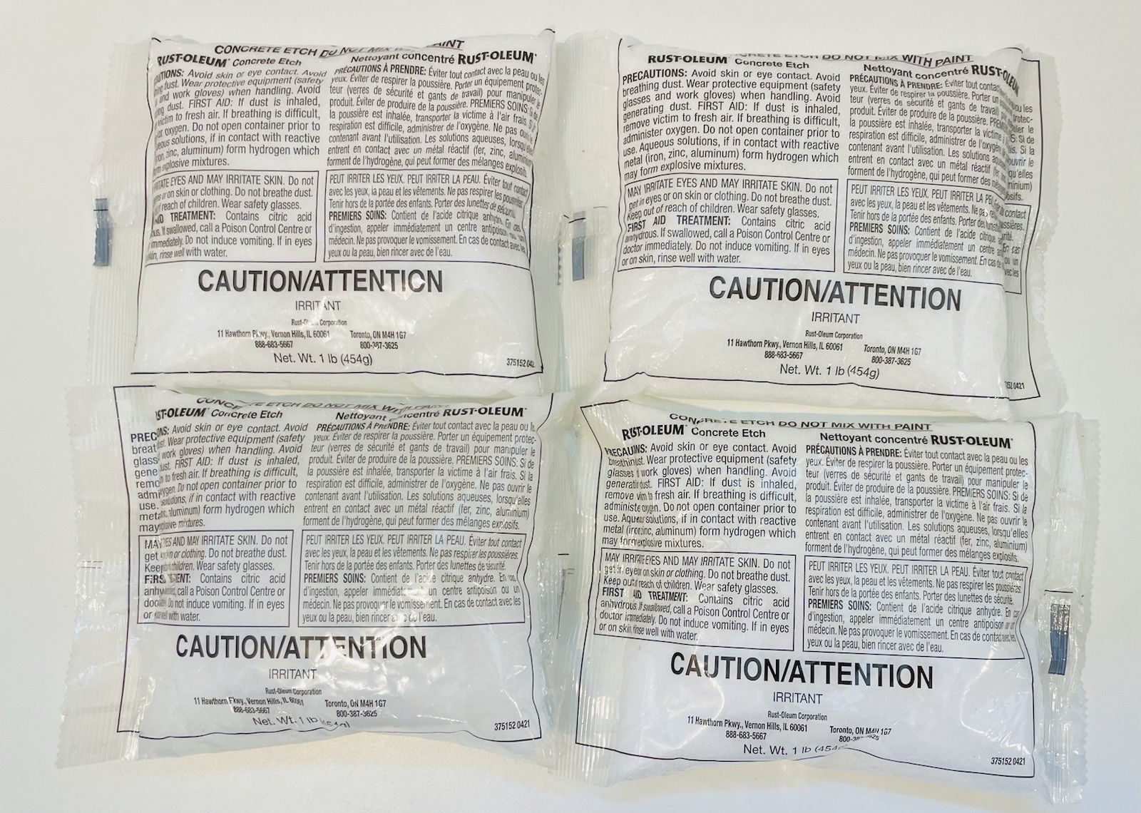 4-Pack Rust-Oleum Concrete Etch for Concrete Floor (Four 1-Lb Bags, 4 Lbs Total)