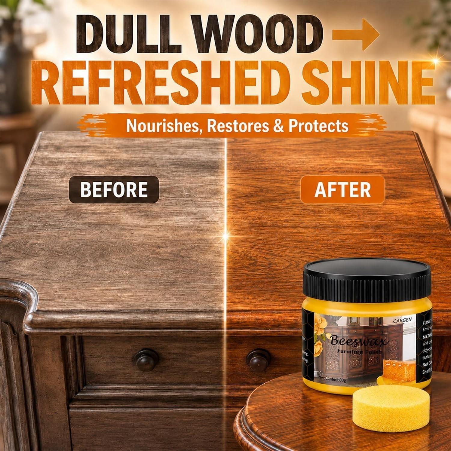 Complete 3PCS Beeswax Wood Care Kit – Safe, Chemical-Free Polish for All Woods