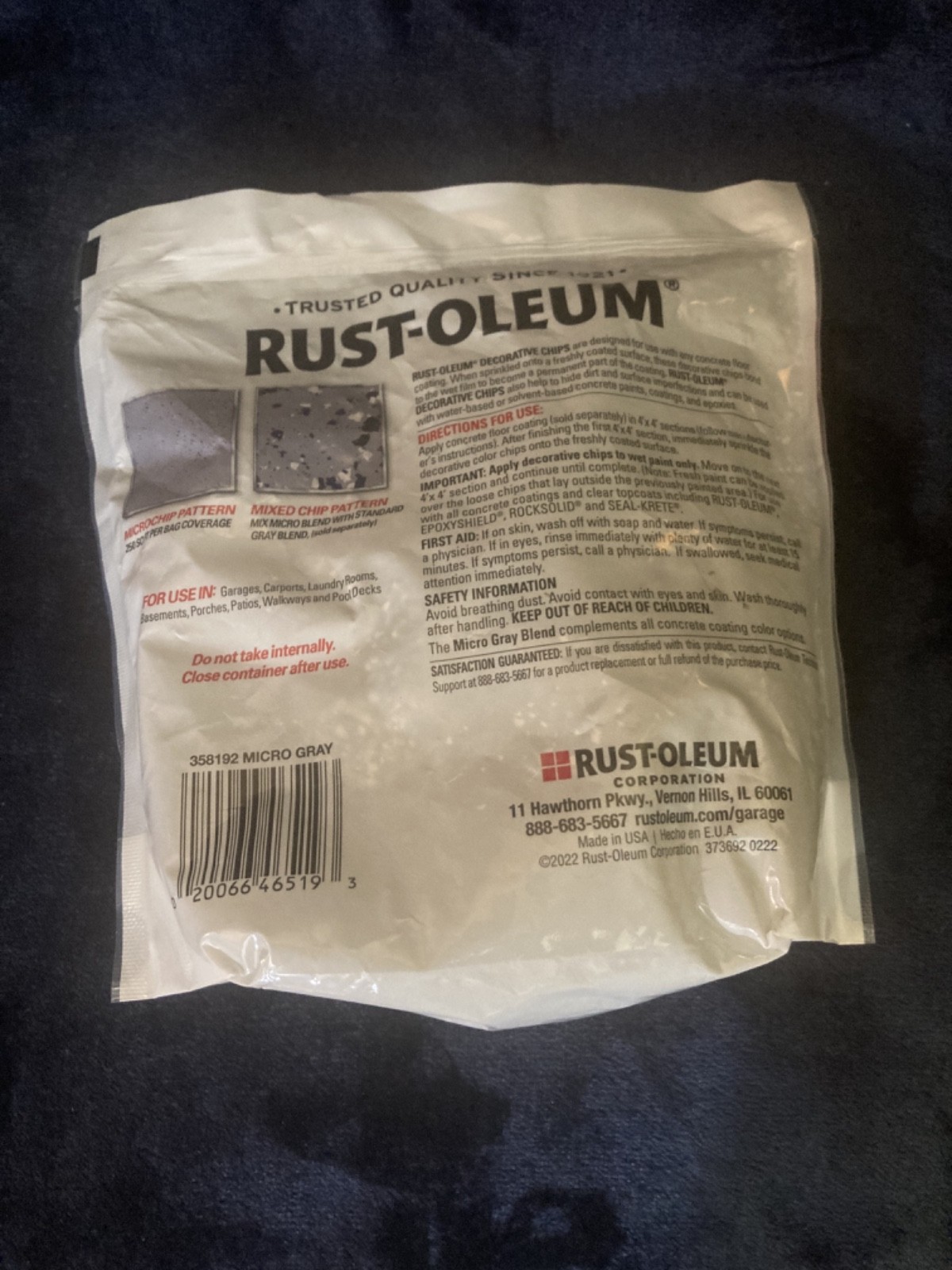 rust-oleum micro gray blend decorative color chips for paint, 1lb