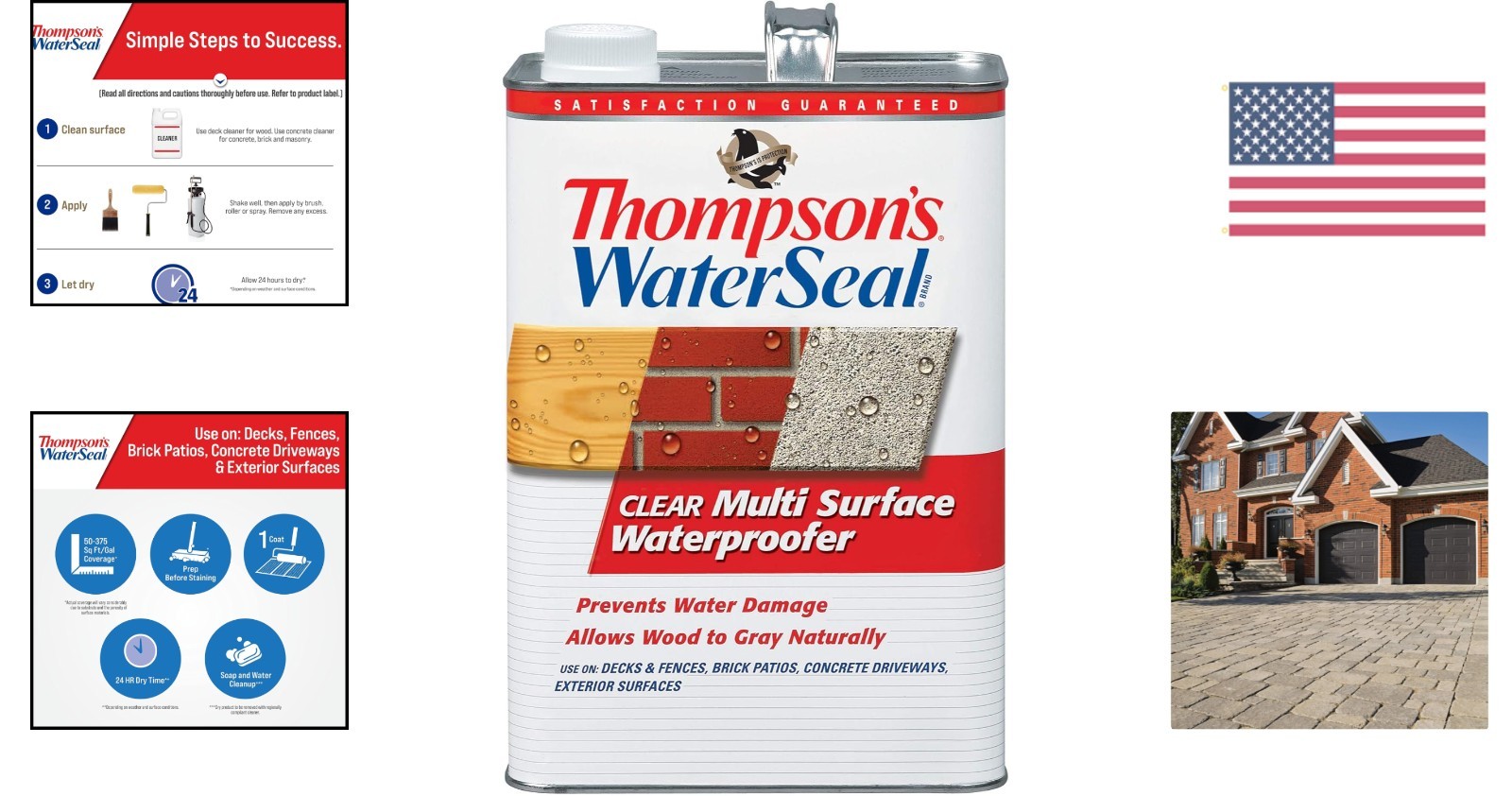 Clear Waterproofer Stain by Thompson’s – 1 Gallon, UV Resistant & Easy to Use