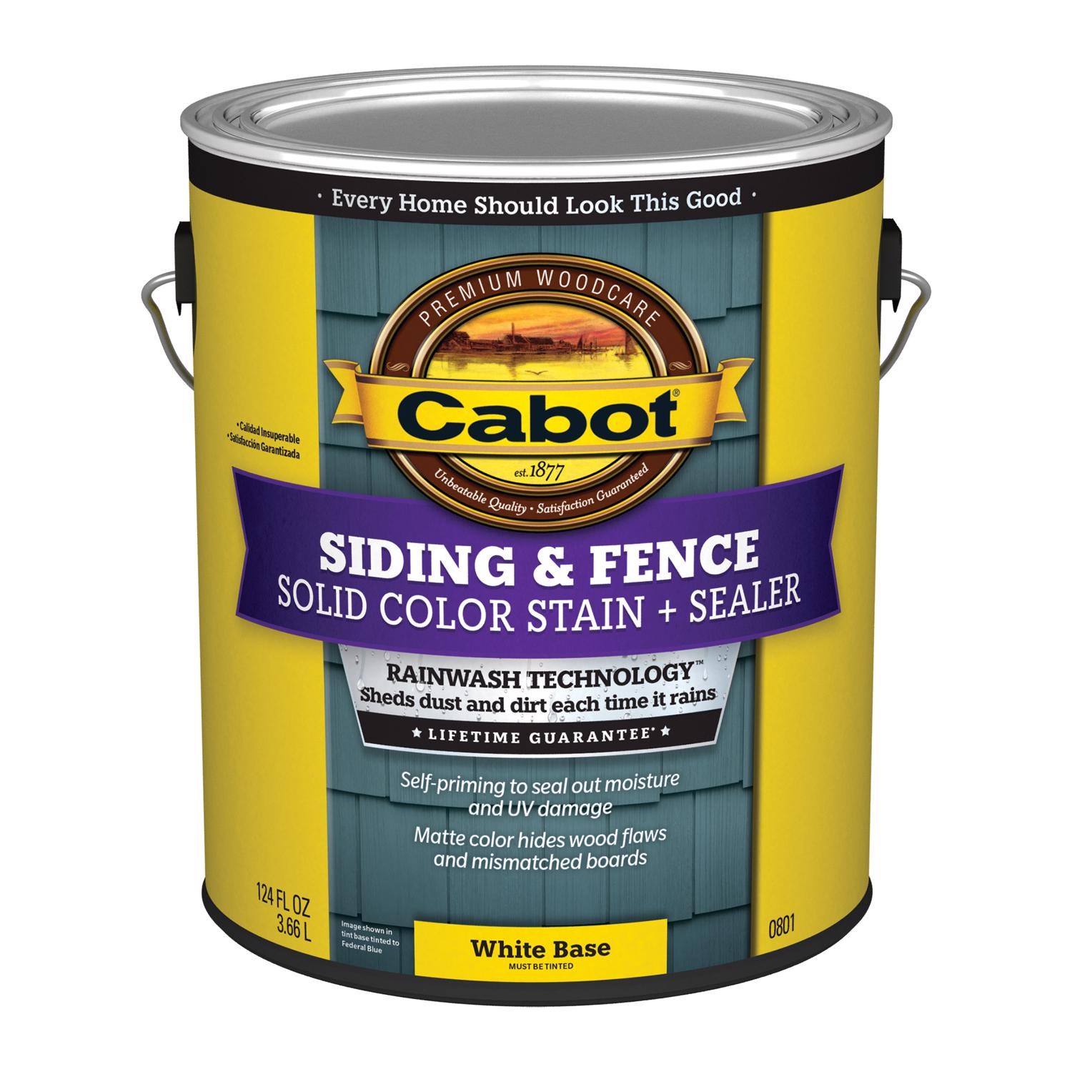 Cabot Solid Tint 0801 White Base Water-Based Acrylic Color Deck Stain (4-pack)