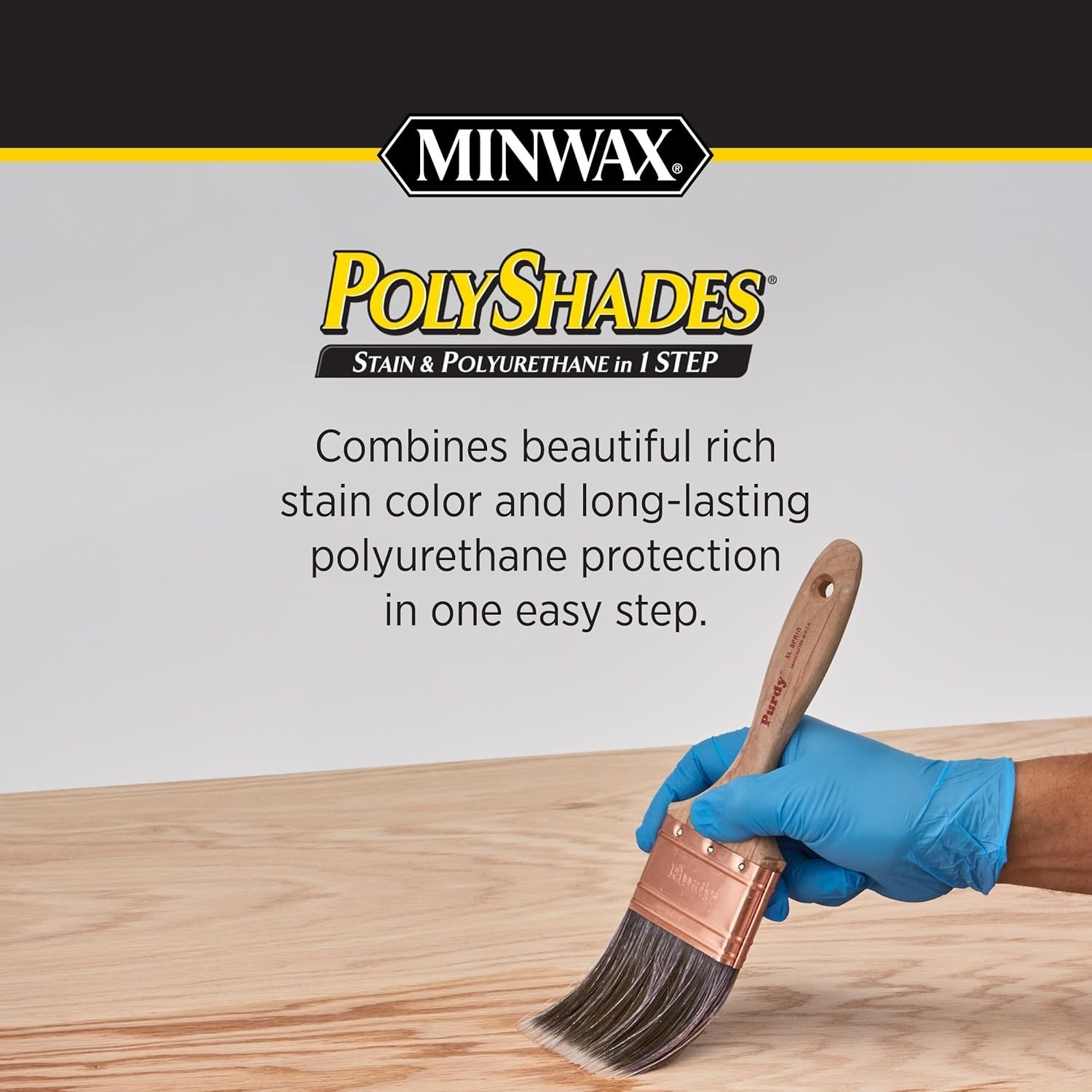 PolyShades Satin Classic Oak Wood Stain + Polyurethane – ½ Pint Easy Finish