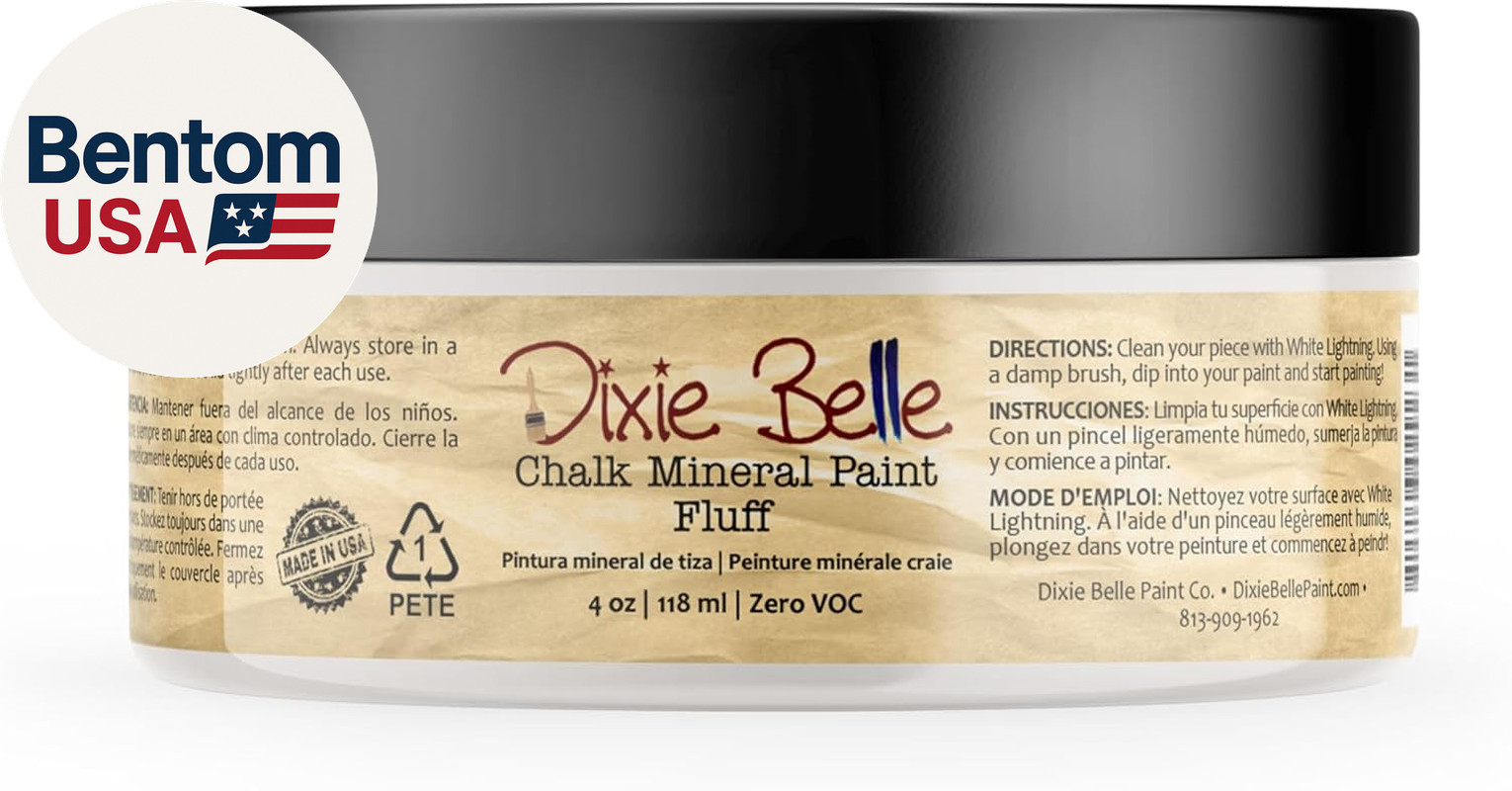 Chalk Finish Furniture Paint – Fluff (4Oz) – Matte Soft White Chic Chalk Mineral