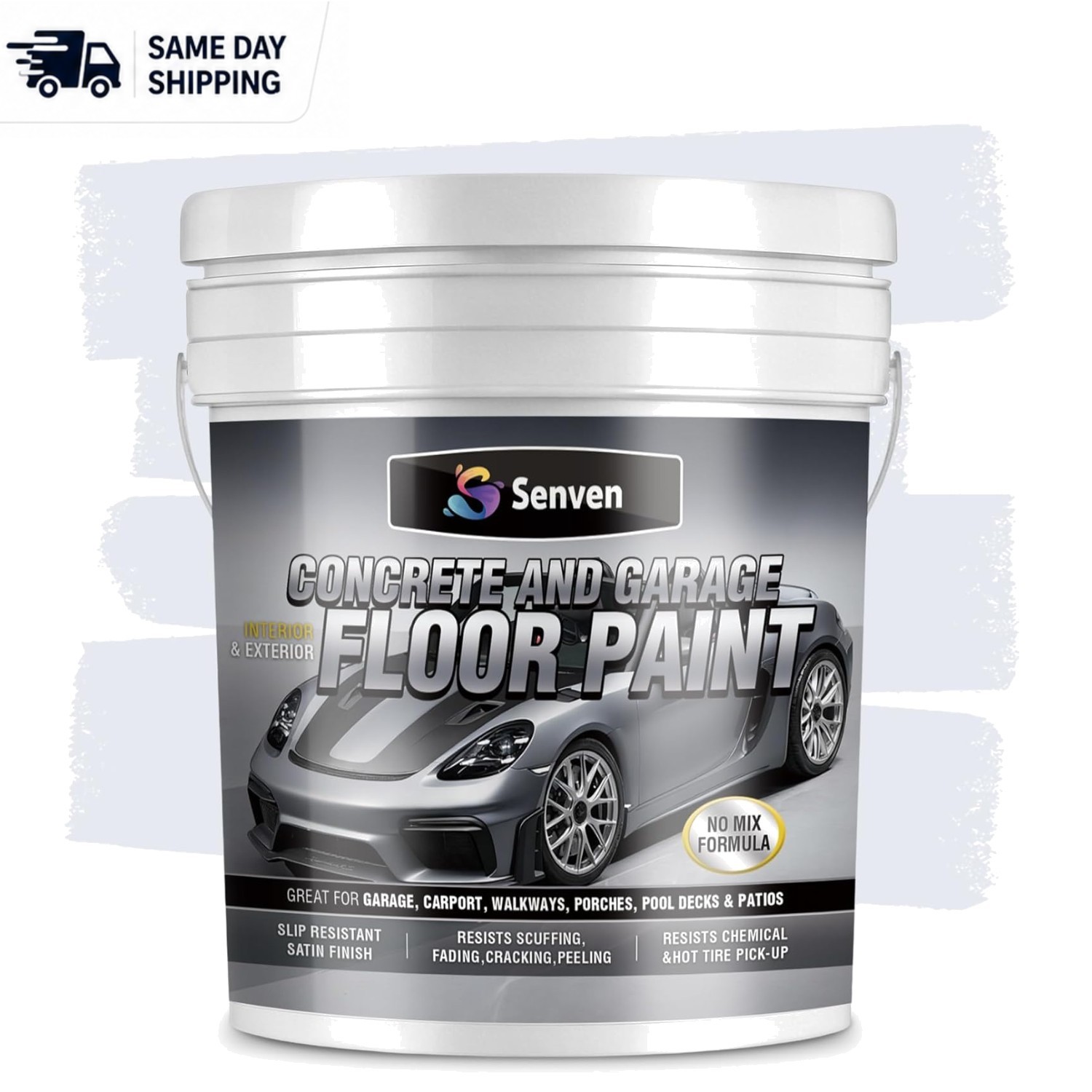 Acrylic Concrete & Garage Floor Paint – 1 Gallon, Waterproof & Low Odor