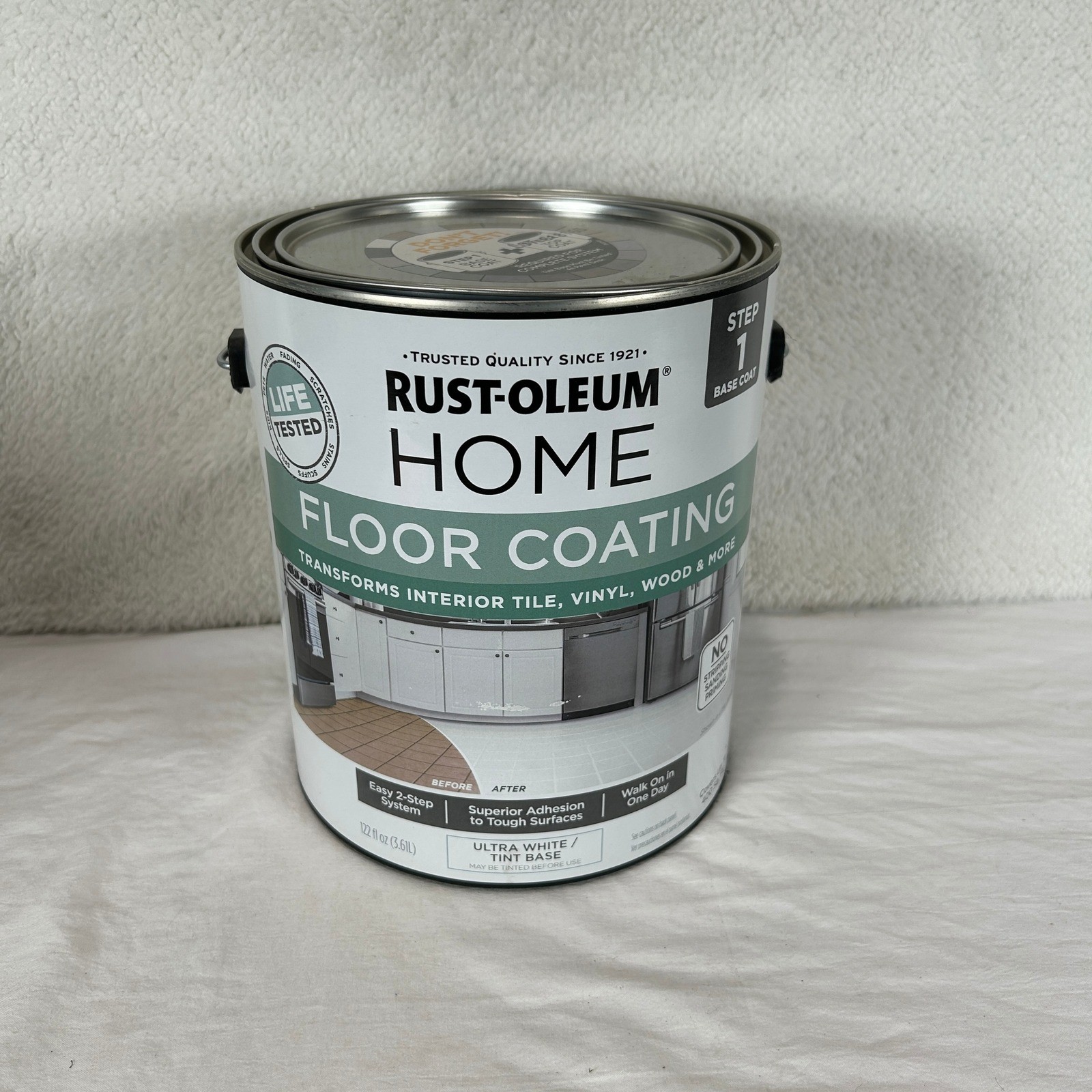 Rust-Oleum HOME Floor Coating Step 1 Base Coat Ultra White Tint Base 1 Gallon