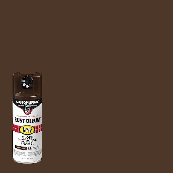 Rust-Oleum 376892 Rust Preventative Spray Paint, Leather Brown, Gloss, Solvent,