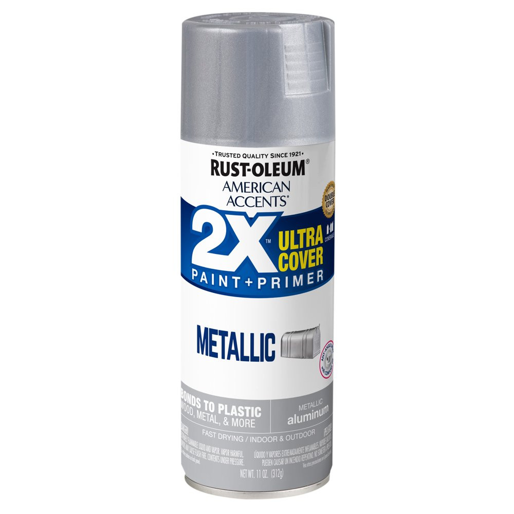 2X Ultra Cover Protection Metallic Aluminum Spray Paint Primer All Surfaces 12Oz