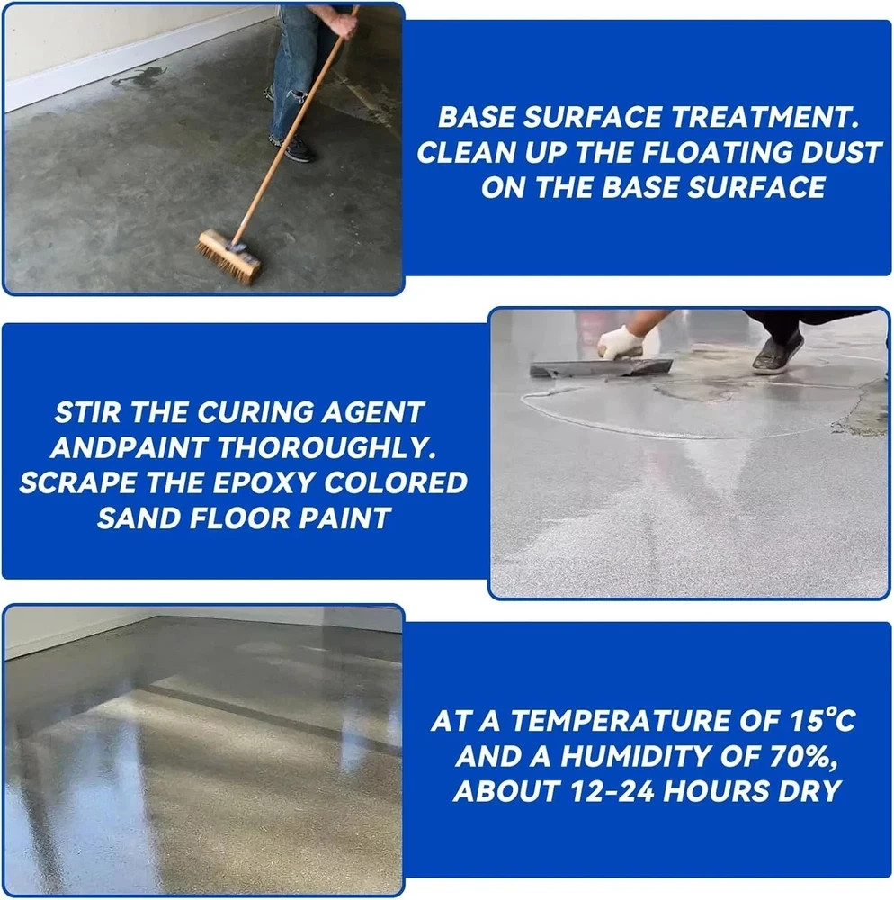 Epoxy Colored Sand Floor Paint, Epoxy Floor Paint For Concrete, Leveling High…