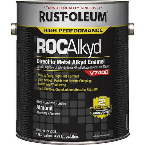 RustOleum Paint High Gloss Oil Base Almond 1 Gal Interior Exterior Metal Wood