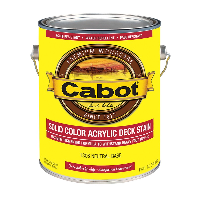 Cabot Solid Color Acrylic Stain & Sealer Solid Tintable Neutral Base Water-Based