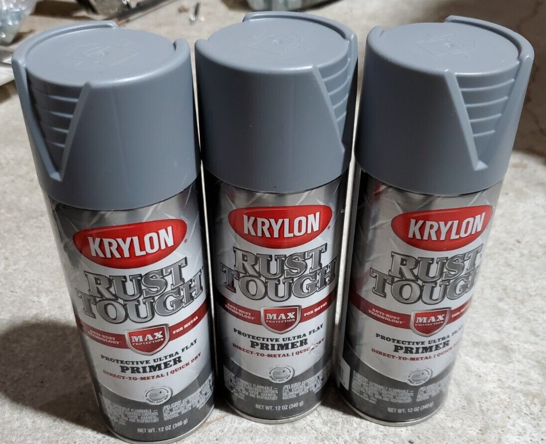 *3PACK* Krylon Rust Tough Grey Primer – Quick Dry – 12oz – RTA9205