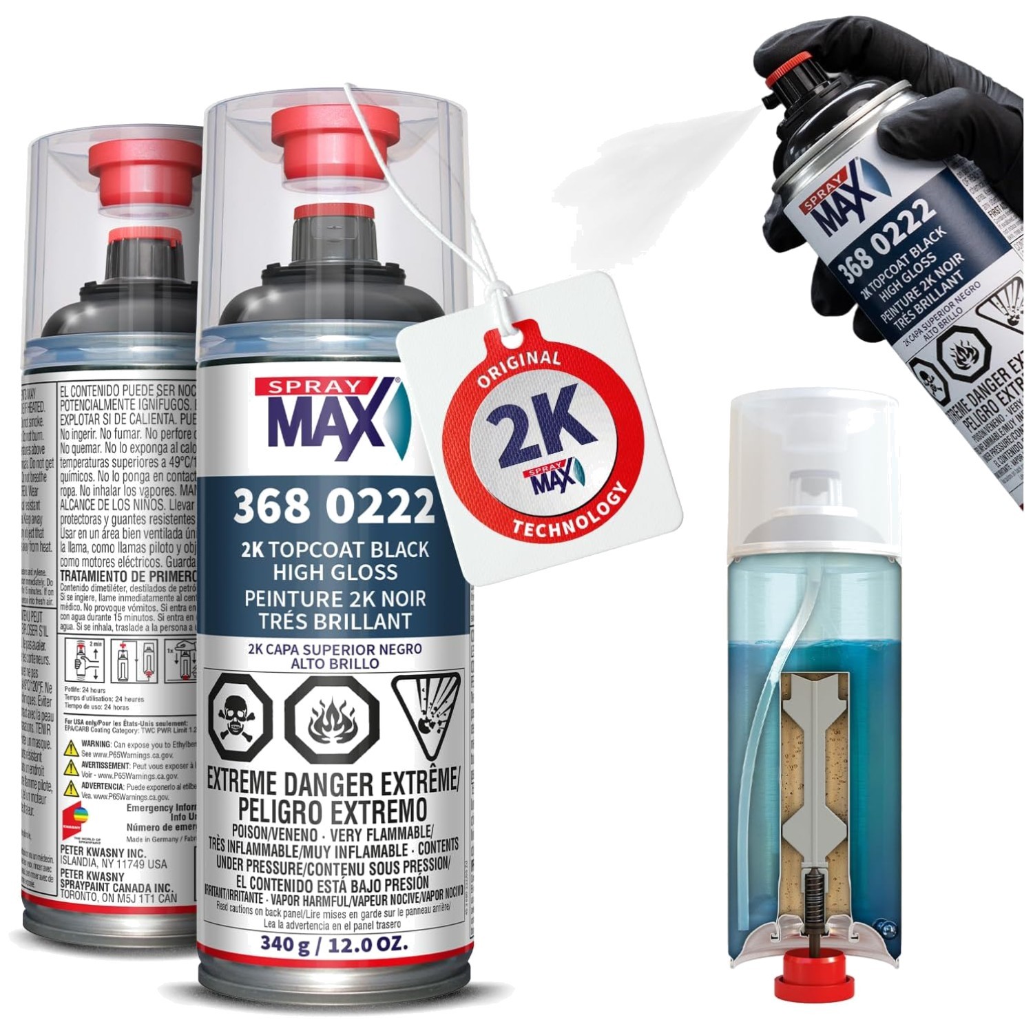 Professional Grade 2K Gloss Black Spray | Chemical Resistant