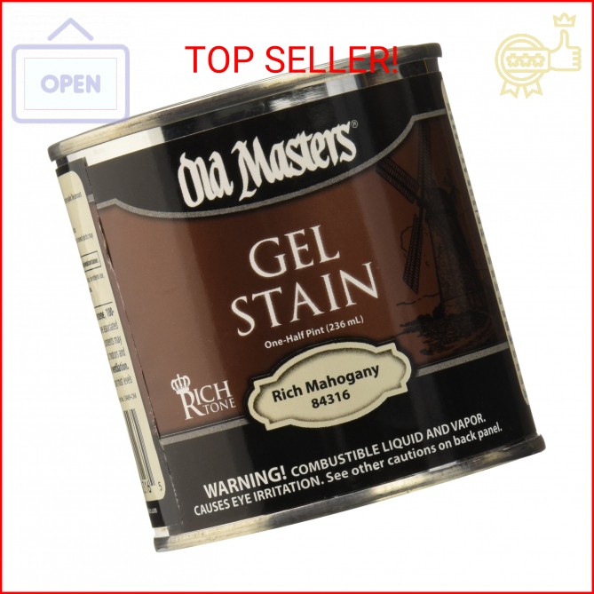 Old Masters 158794 84316 Hpt Deep Red Gel Stain, Rich Mahogany