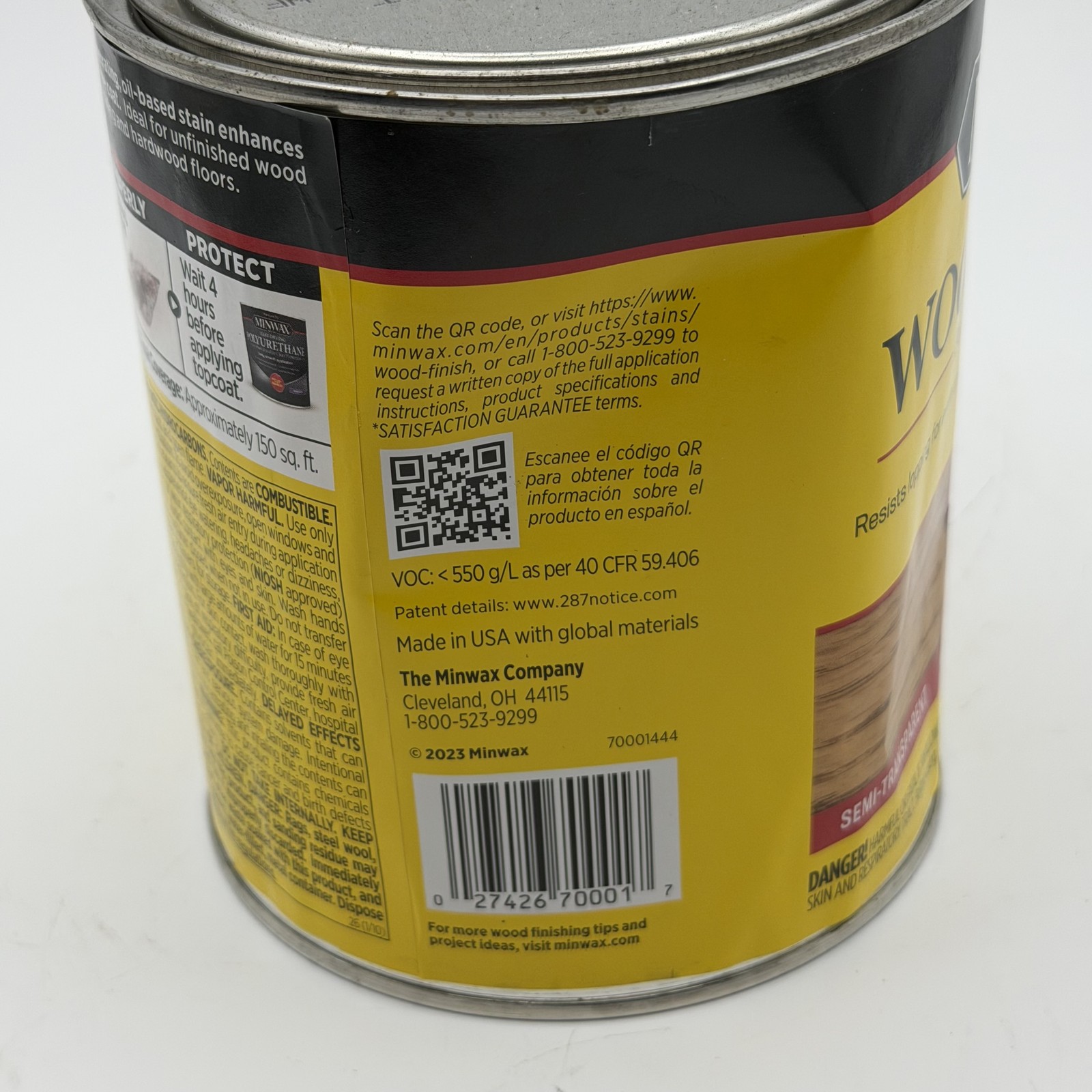 Minwax Wood Finish Golden Oak 210B Oil-Based Penetrating Stain 32 fl oz Dented