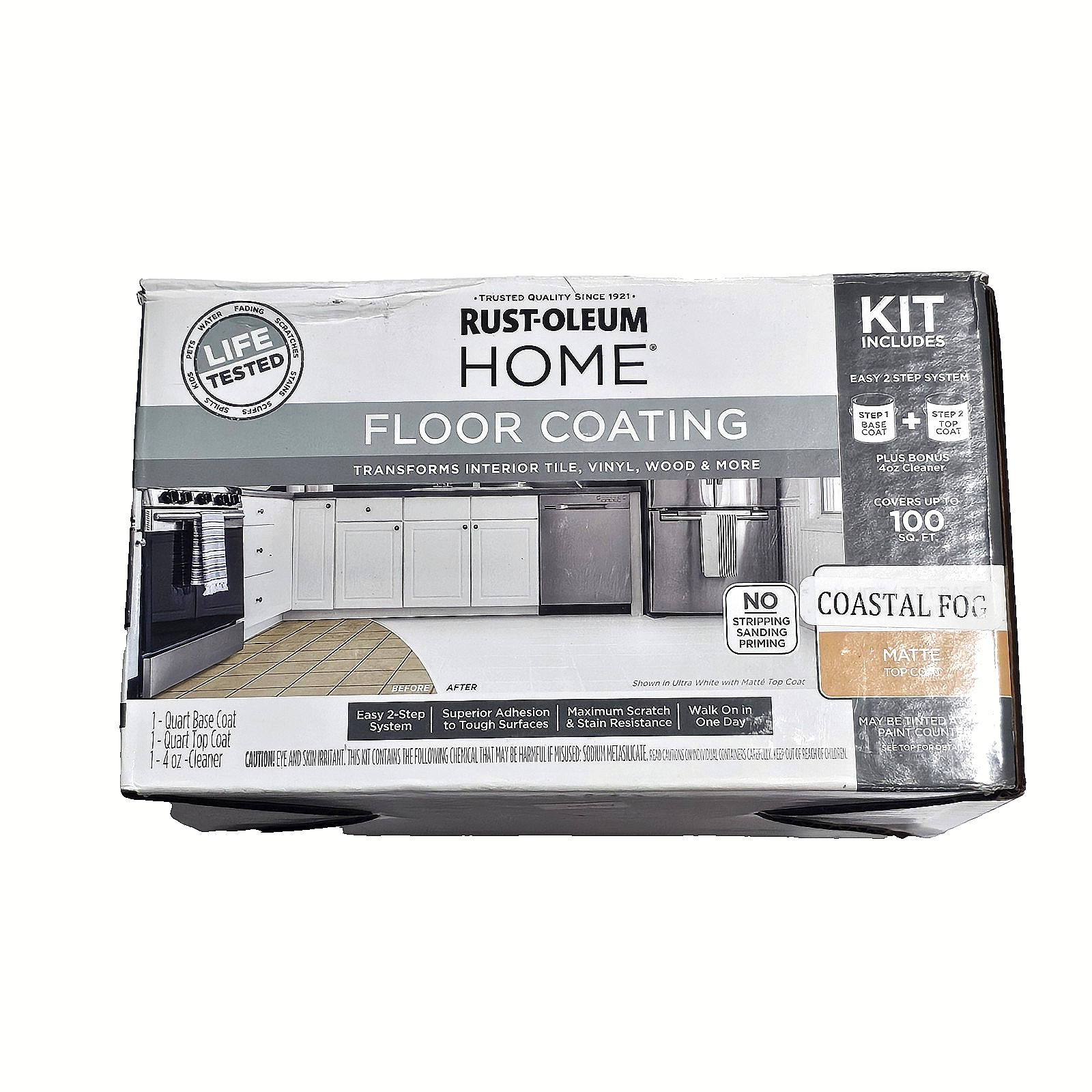 Rust-Oleum Home Floor Coating Transforms Interior Tile Includes 2 Step System