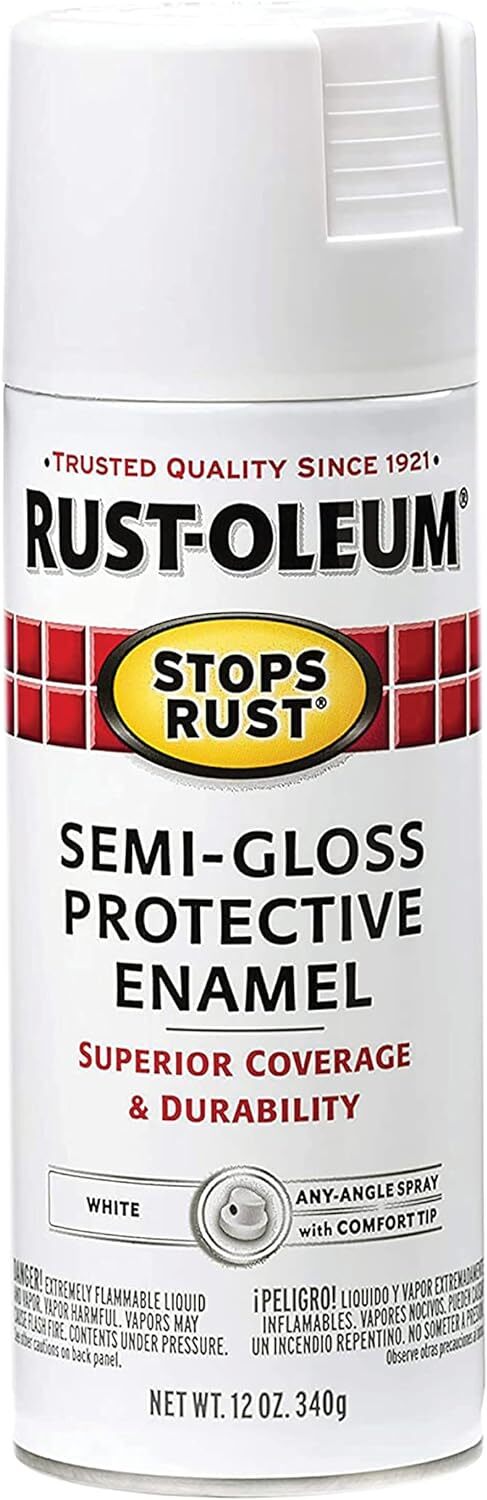 Rust-Oleum 7797830 Stops Rust Spray Paint, 12-Ounce, Semi Gloss White