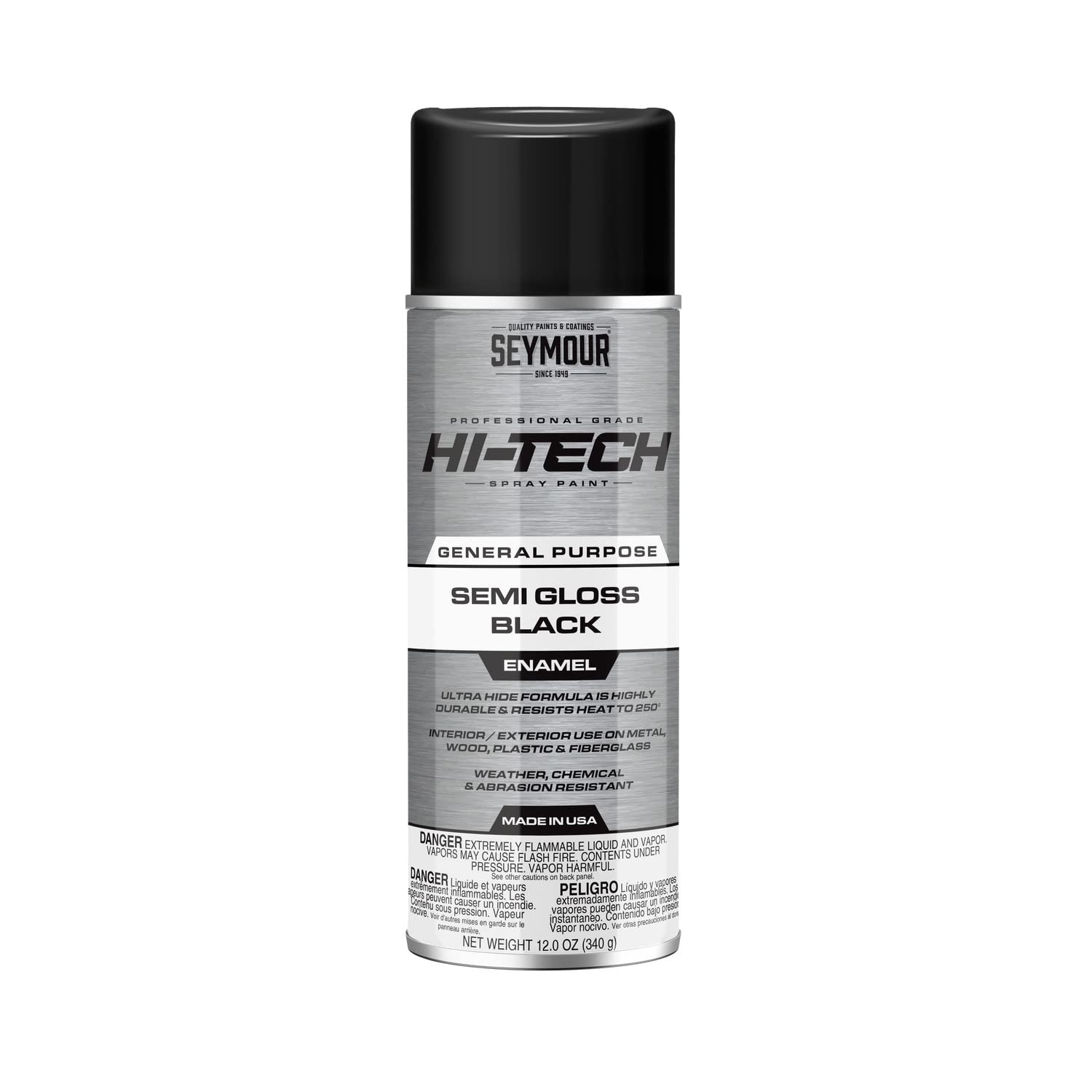 16-139 Hi-Tech Enamels Spray Paint, Semi-Gloss Black 12 Ounce (Pack of 1)