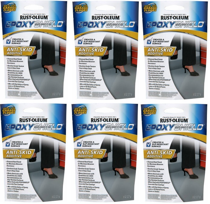 (6) Pk Rust-Oleum 279847 Epoxy Shield 3.4 oz Anti Skid Anti Slip Paint Additive