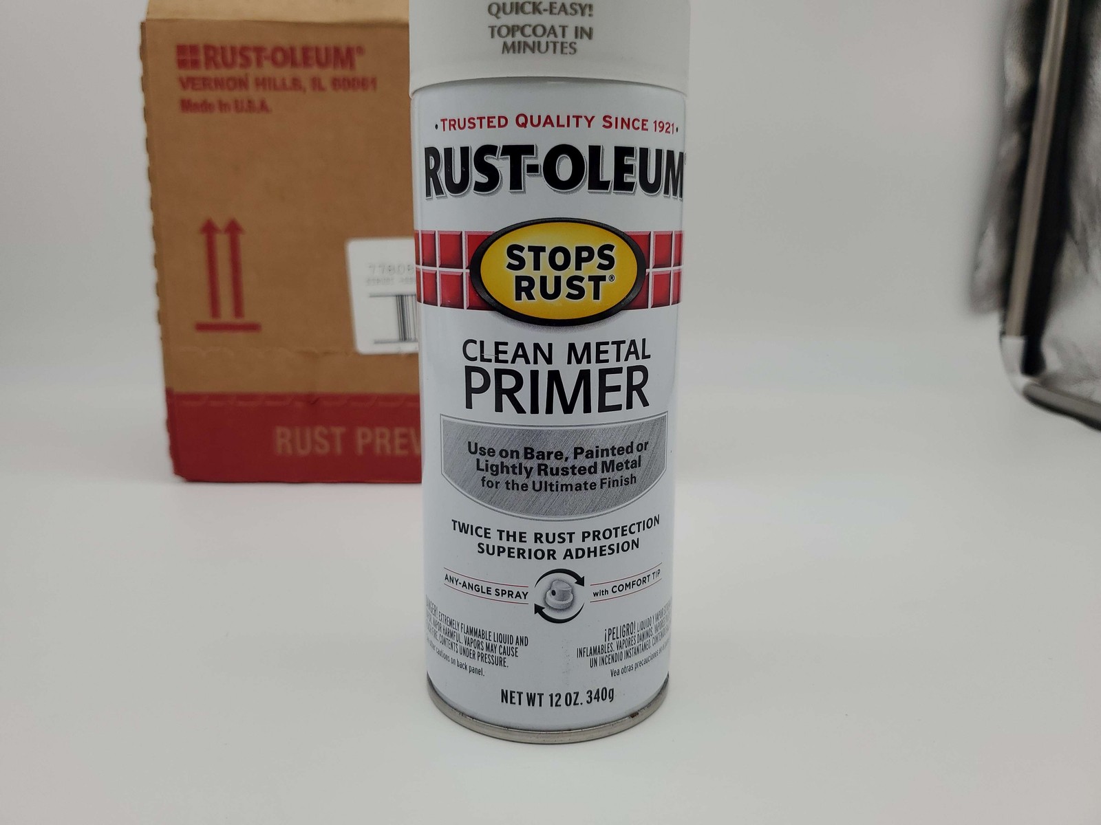 Rust-Oleum Flat White Metal Primer Rust Preventer 7780830 12 Oz Cans Pack of 6