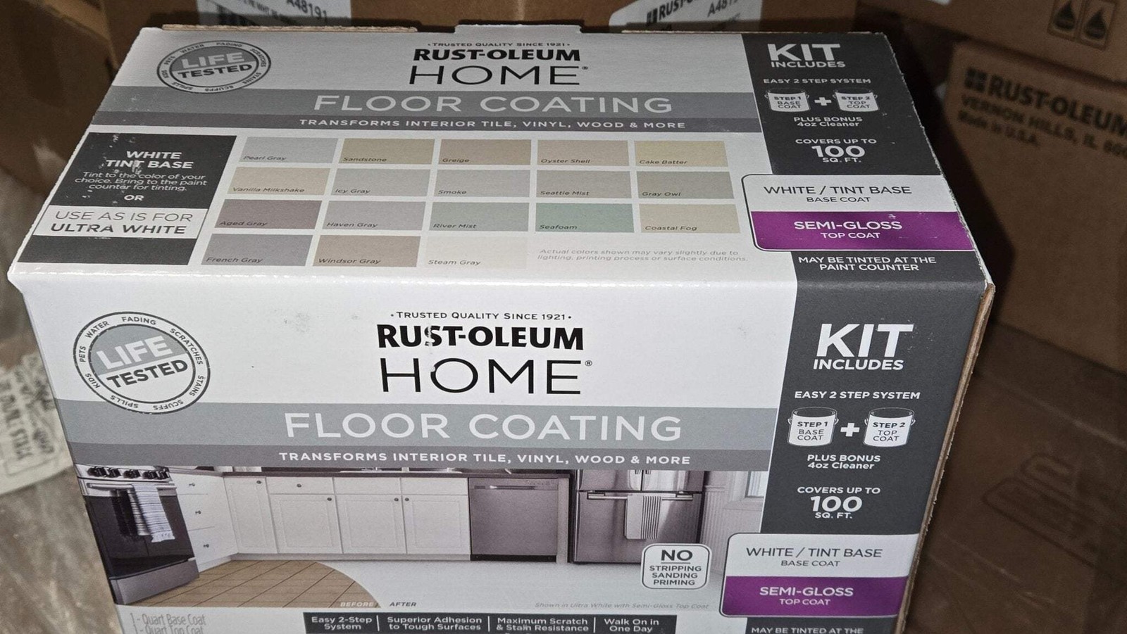 Rust-Oleum Home 1 qt. Ultra White Interior Floor Base Semi-Gloss Clear Coating K