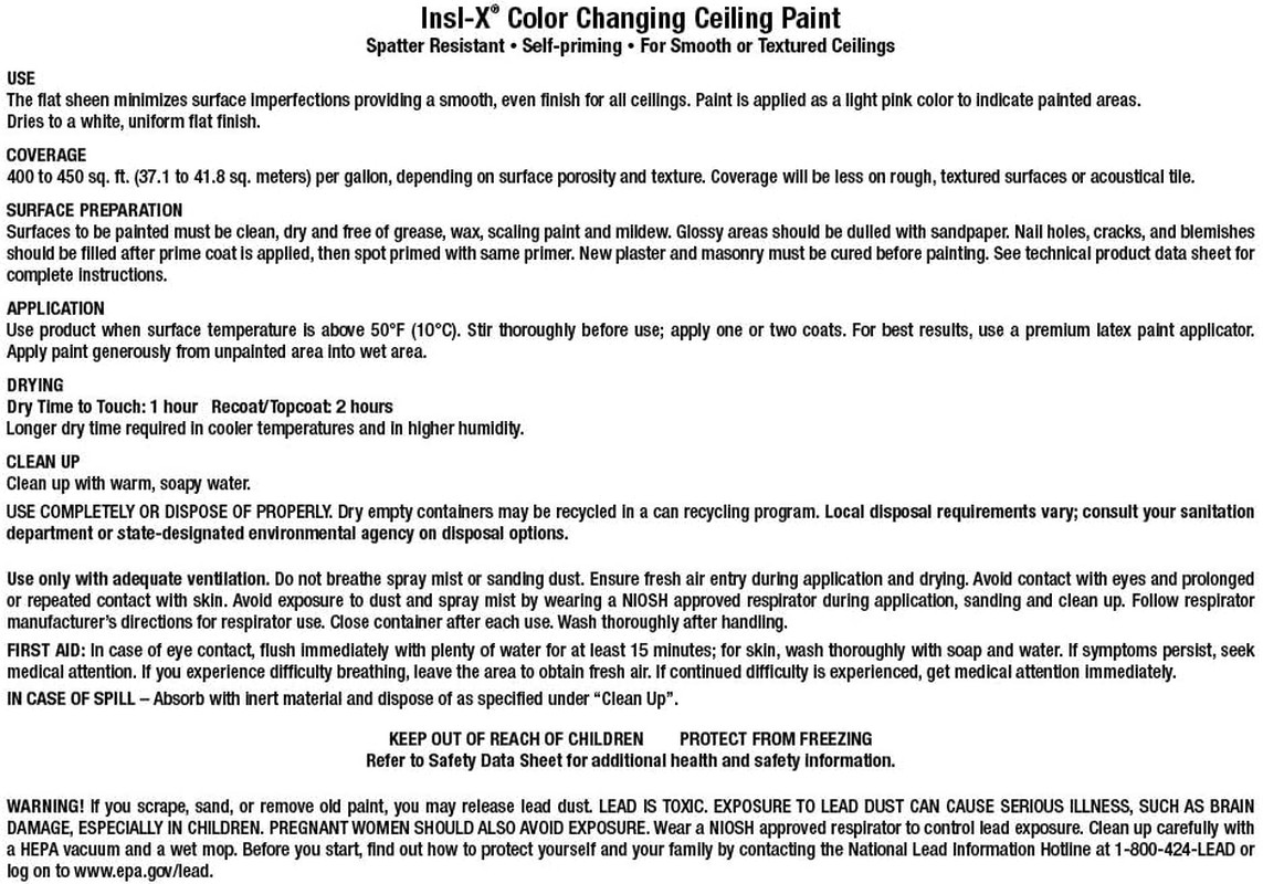 Color-Changing Acrylic Ceiling Paint, White, 1 Gallon, 128 Fl Oz (Pack of 1)