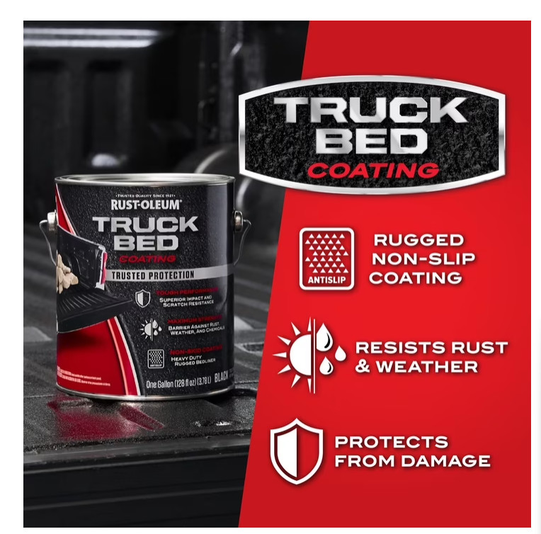Black, Rust-Oleum Automotive Truck Bed Coating-342669, Gallon