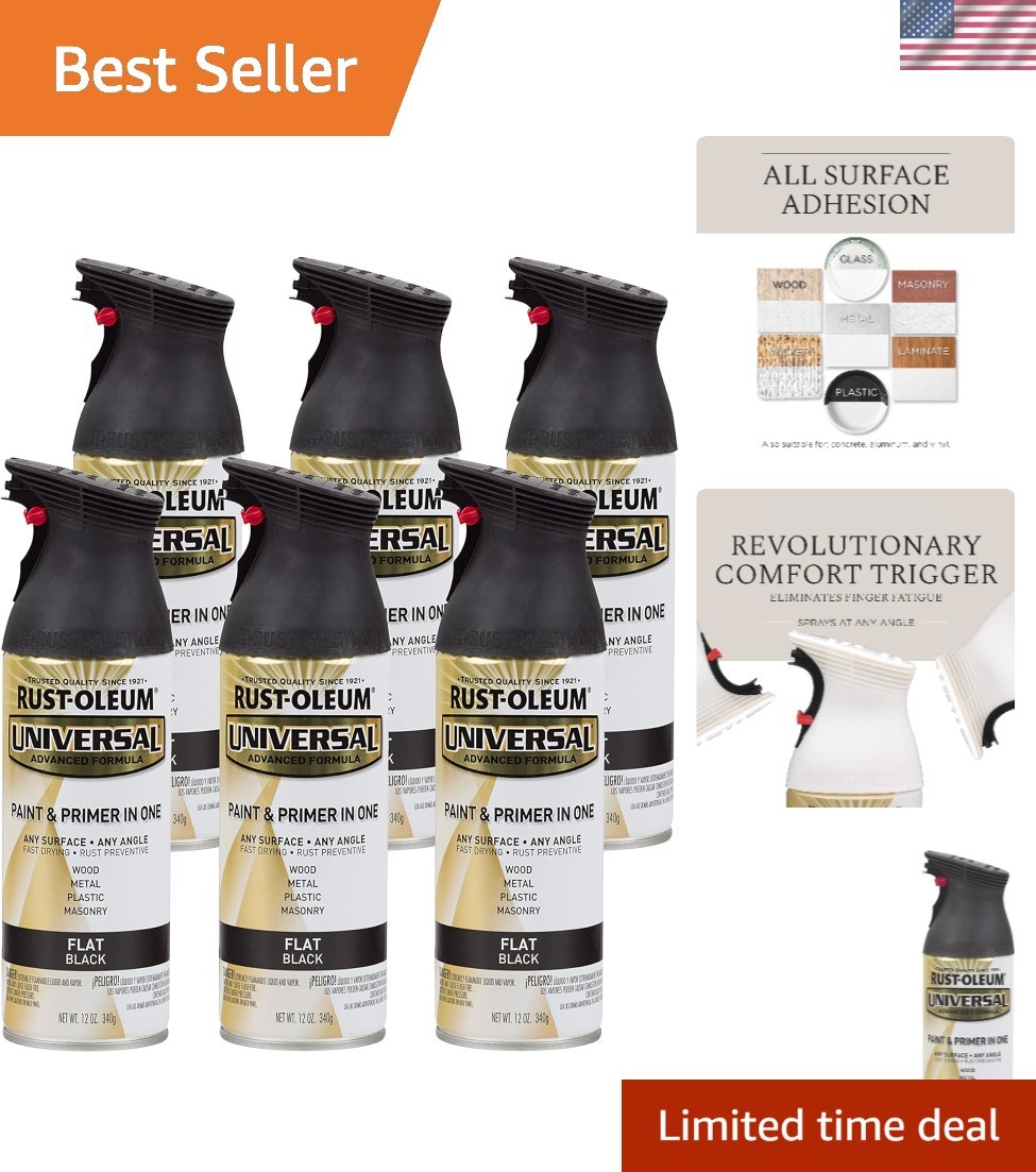 Universal All Surface Spray Paint, Flat Black | Interior/Exterior, Fast Dry, …