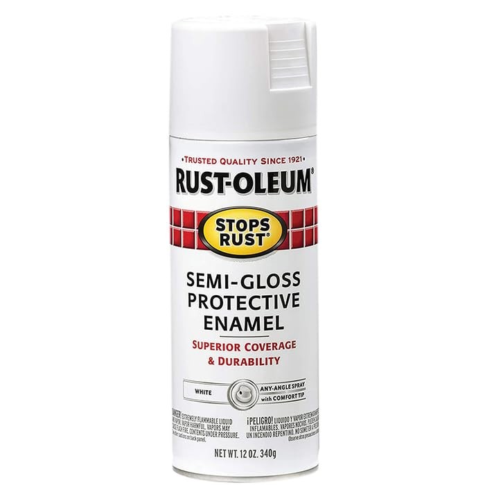 Rust-Oleum 7797830 Stops Rust Spray Paint, 12-Ounce, Semi Gloss White