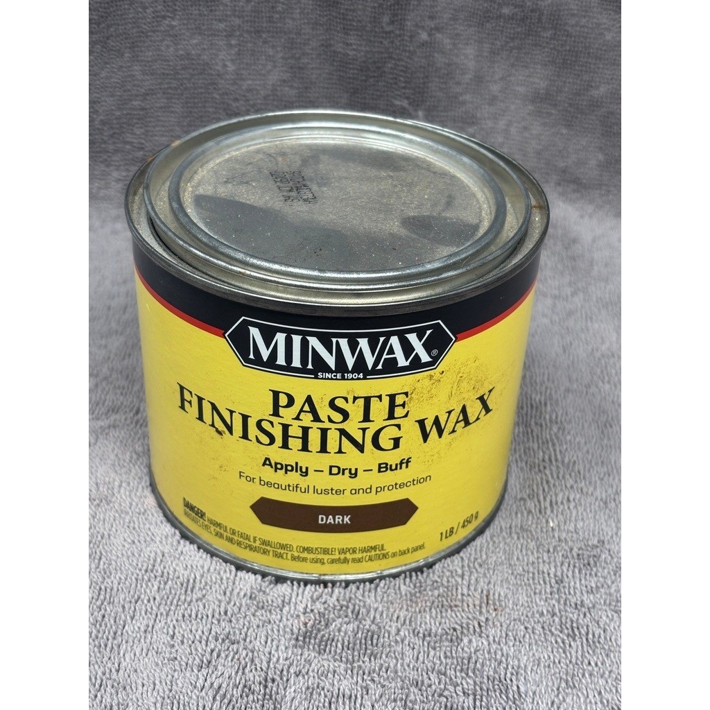 Minwax Paste Finishing Wax Dark 1lb Tin Wood Furniture Protector Polish 75% Full