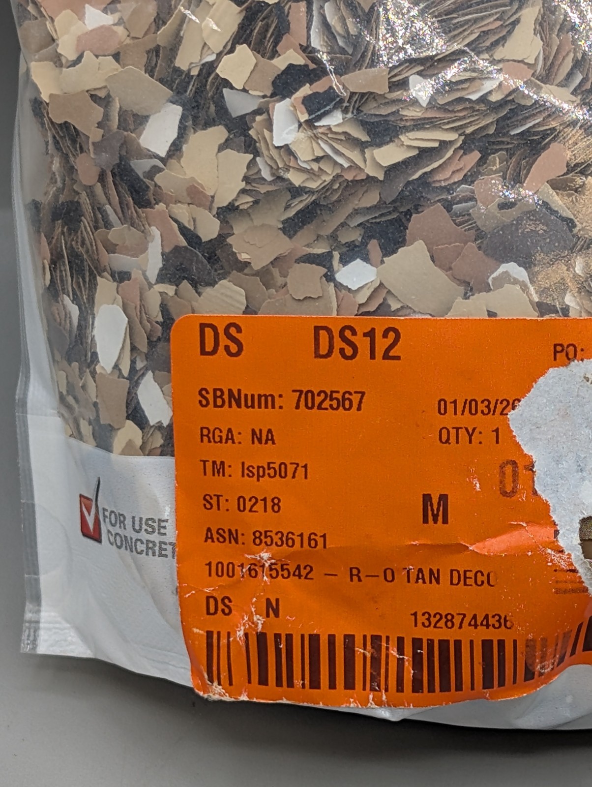 Rust-Oleum Decorative Color Chips, Tan Blend Style, MPN 301357