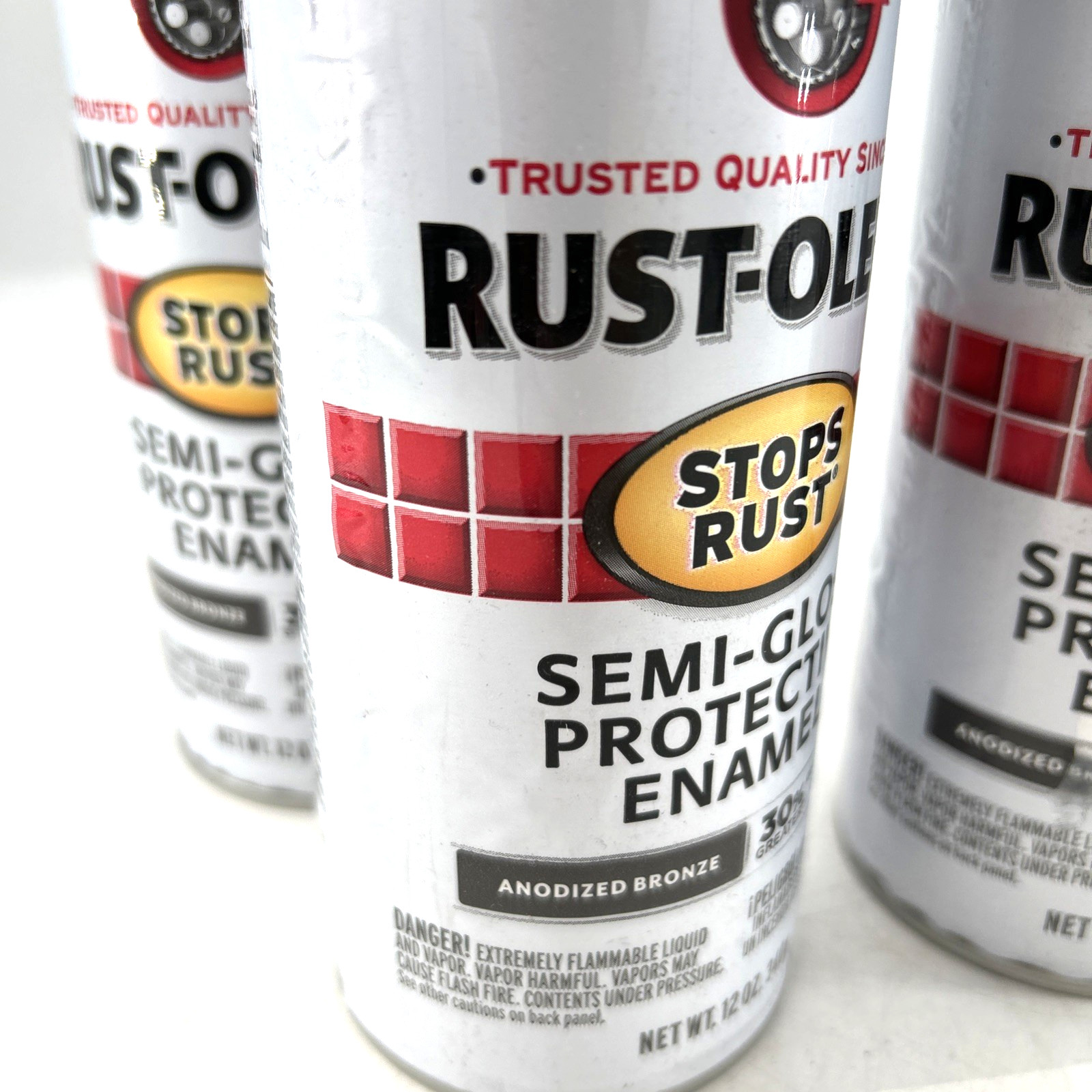 Rust-Oleum Semi-Gloss Protective Enamel Spray Paint Lot Of 4 Anodized Bronze