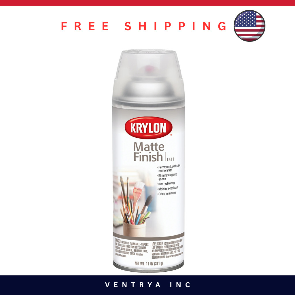 Krylon K01311007 Matte Finish Clear Spray Paint 11oz Multi-Surface Sealer 1 Pack