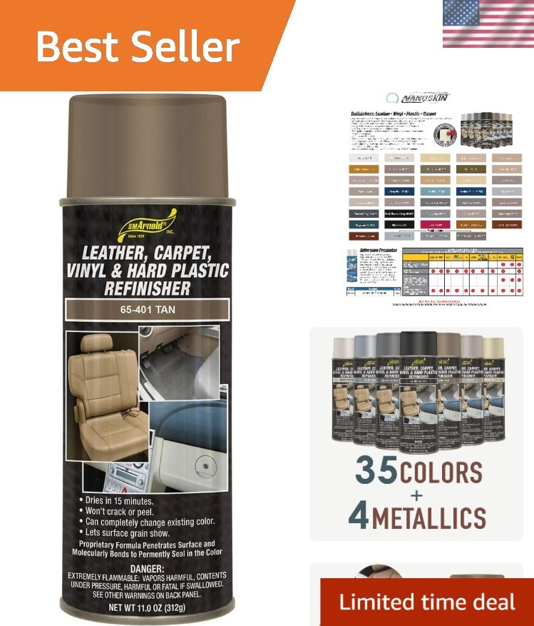S.M. Arnold Refinishing Spray Paint – TAN 11 Oz. – For Leather, Carpet, Vinyl…