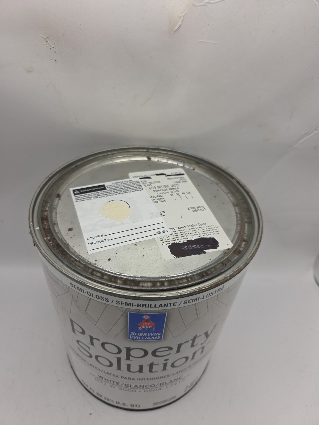 1 Gallon Property Solutions Interior Semi-Gloss Color 6119 Antique White