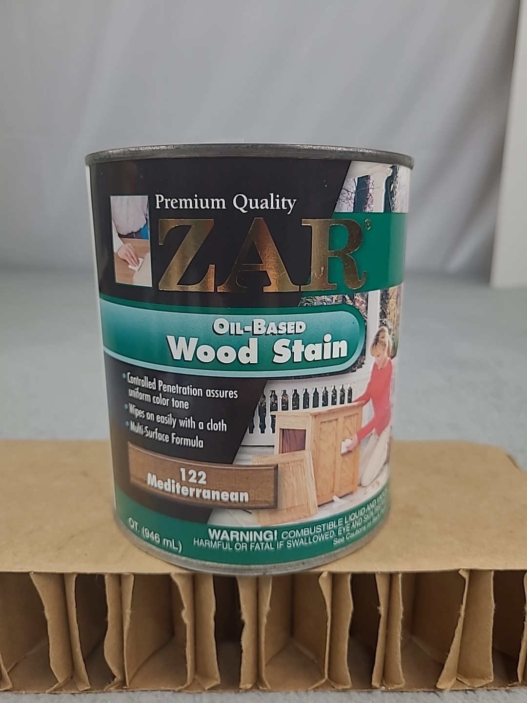 1x Zar Oil Based Wood Stain 122 Mediterranean Quart