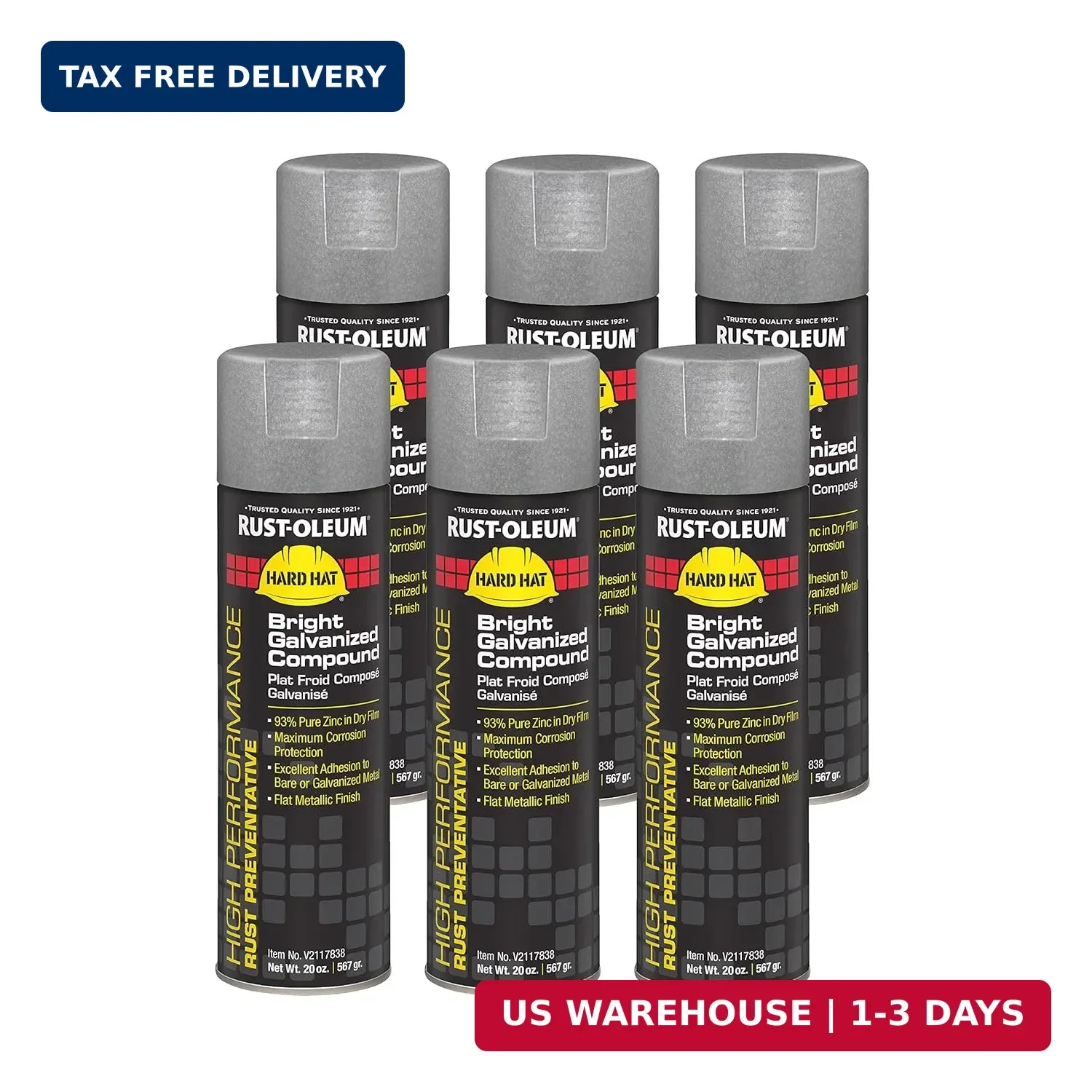 Rust-Oleum V2117838 High Performance V2100 System Galvanizing Compound Spray, 20
