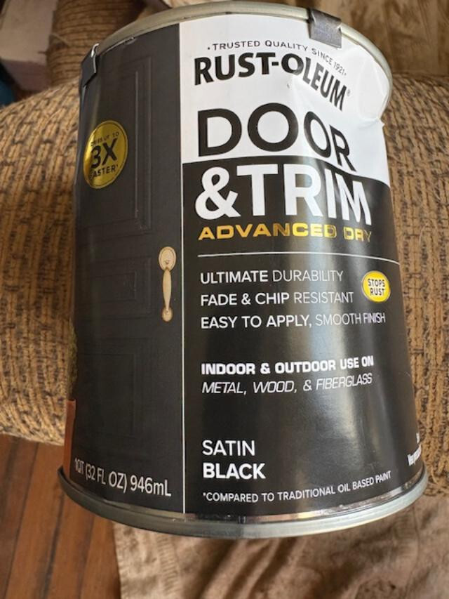Rust-Oleum 369383 Door & Trim Advanced Dry Satin Black quart