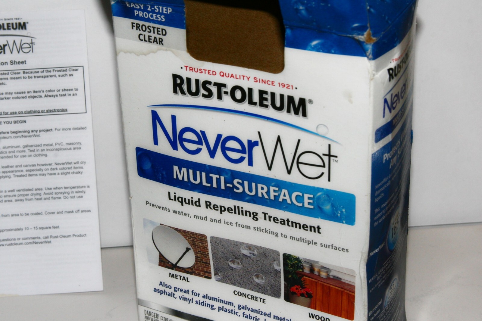 Never Wet Rust-Oleum Multi-Surface Liquid Repelling Treatment Kit Frosted Clear