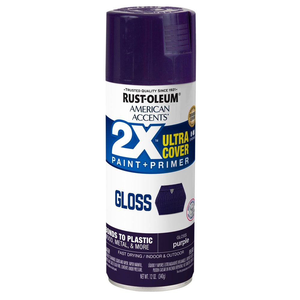All Surfaces 2X Ultra Protection Cover Gloss Purple Spray Paint & Primer 12 Oz