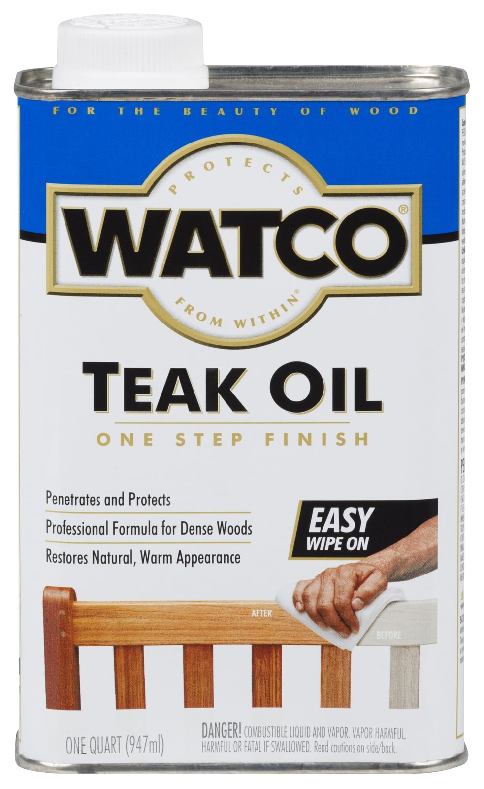 Watco Teak Oil Finish Quart For Dense Woods Uv Moisture Protection 170 Sq Ft
